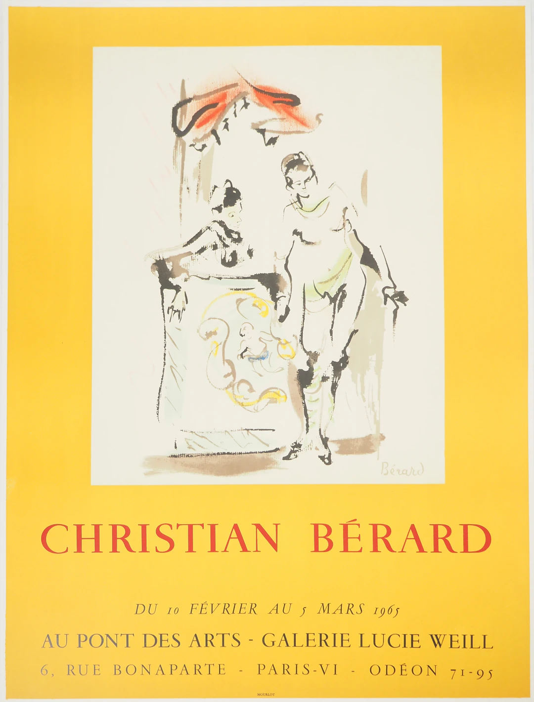 Christian BERARD : Théâtre, les comédiens, Affiche en lithographie signée