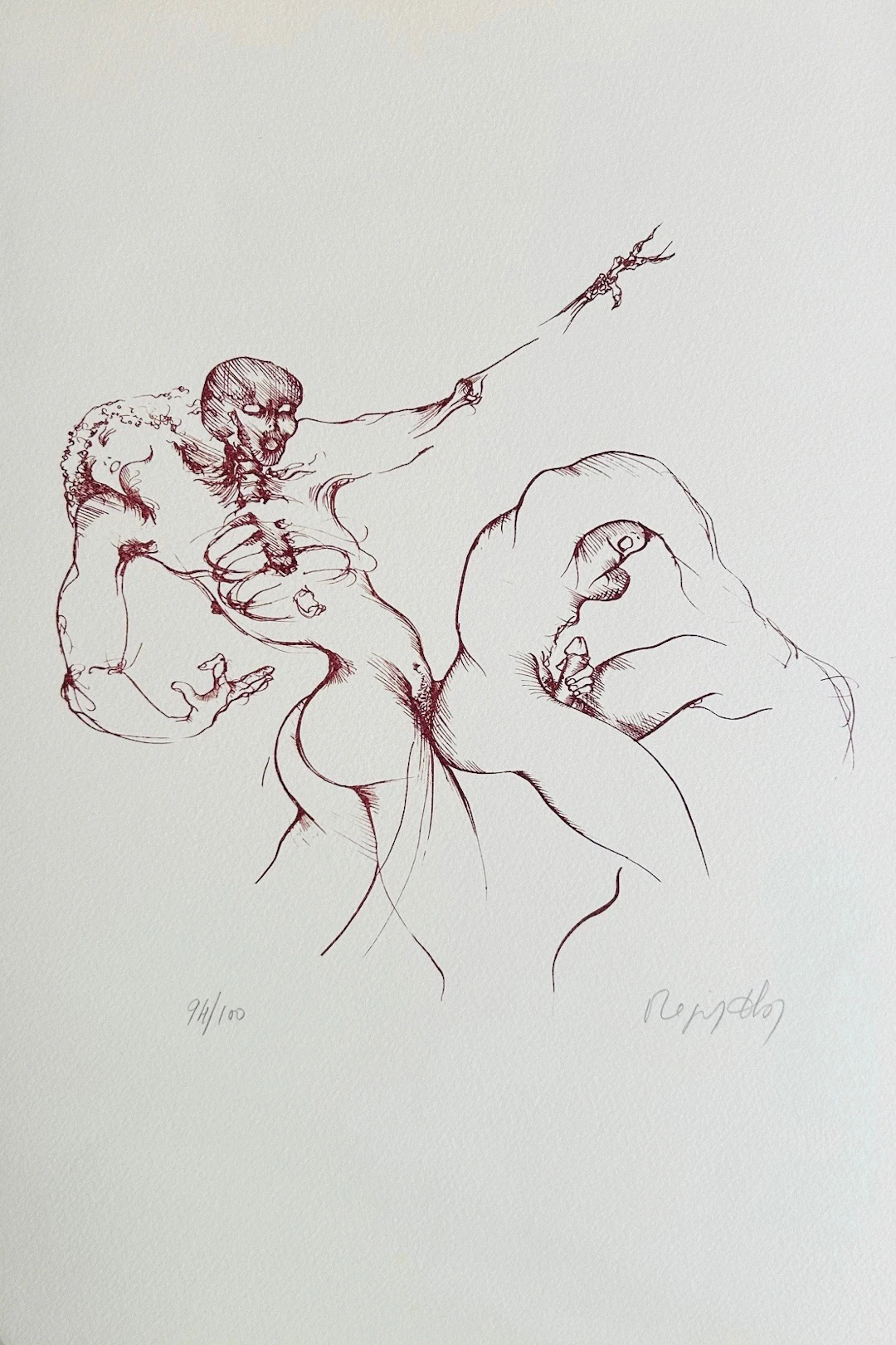 Régis DHO - Sans-titre, 1995 - Lithographie originale signée au crayon