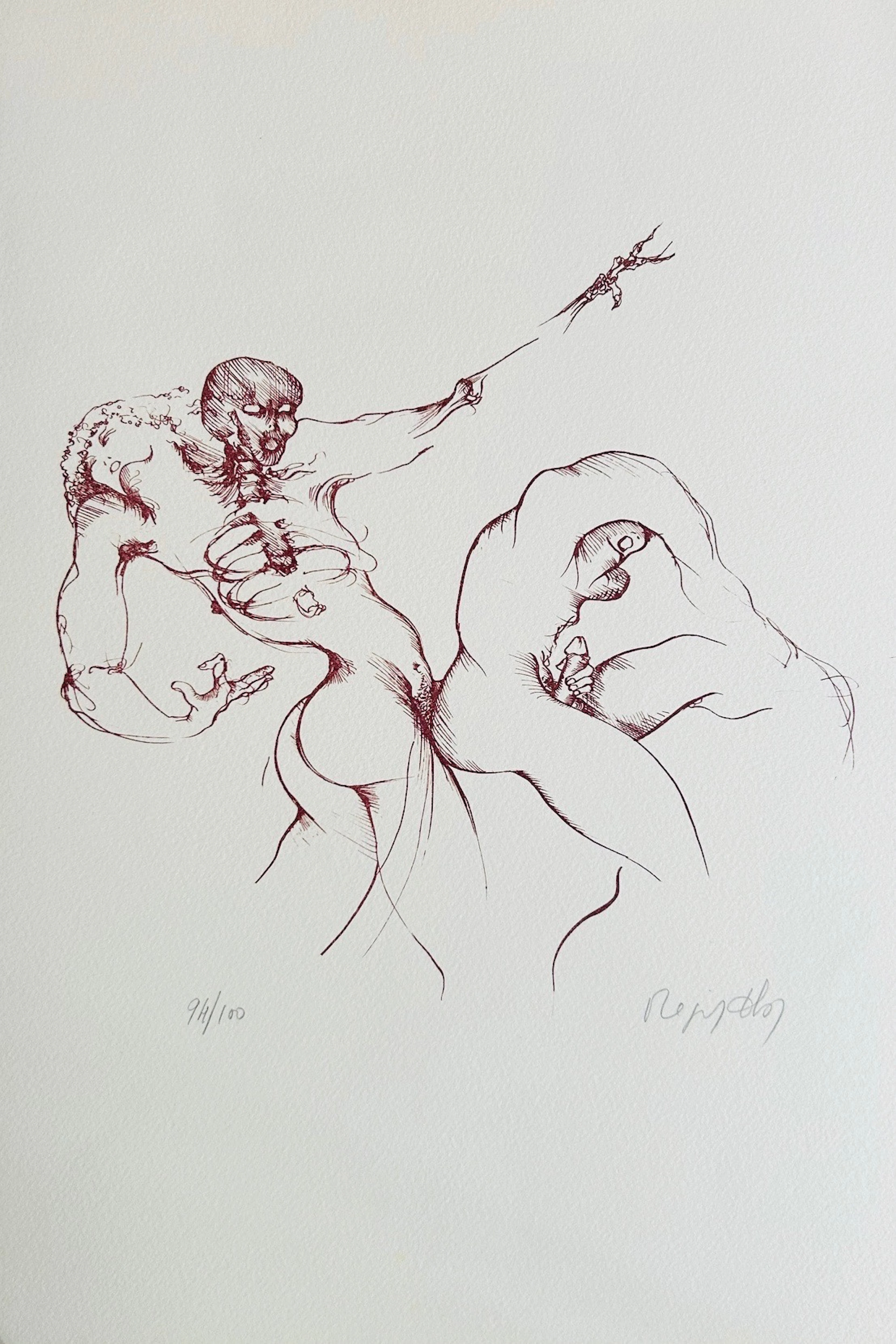 Régis DHO - Sans-titre, 1995 - Lithographie originale signée au crayon