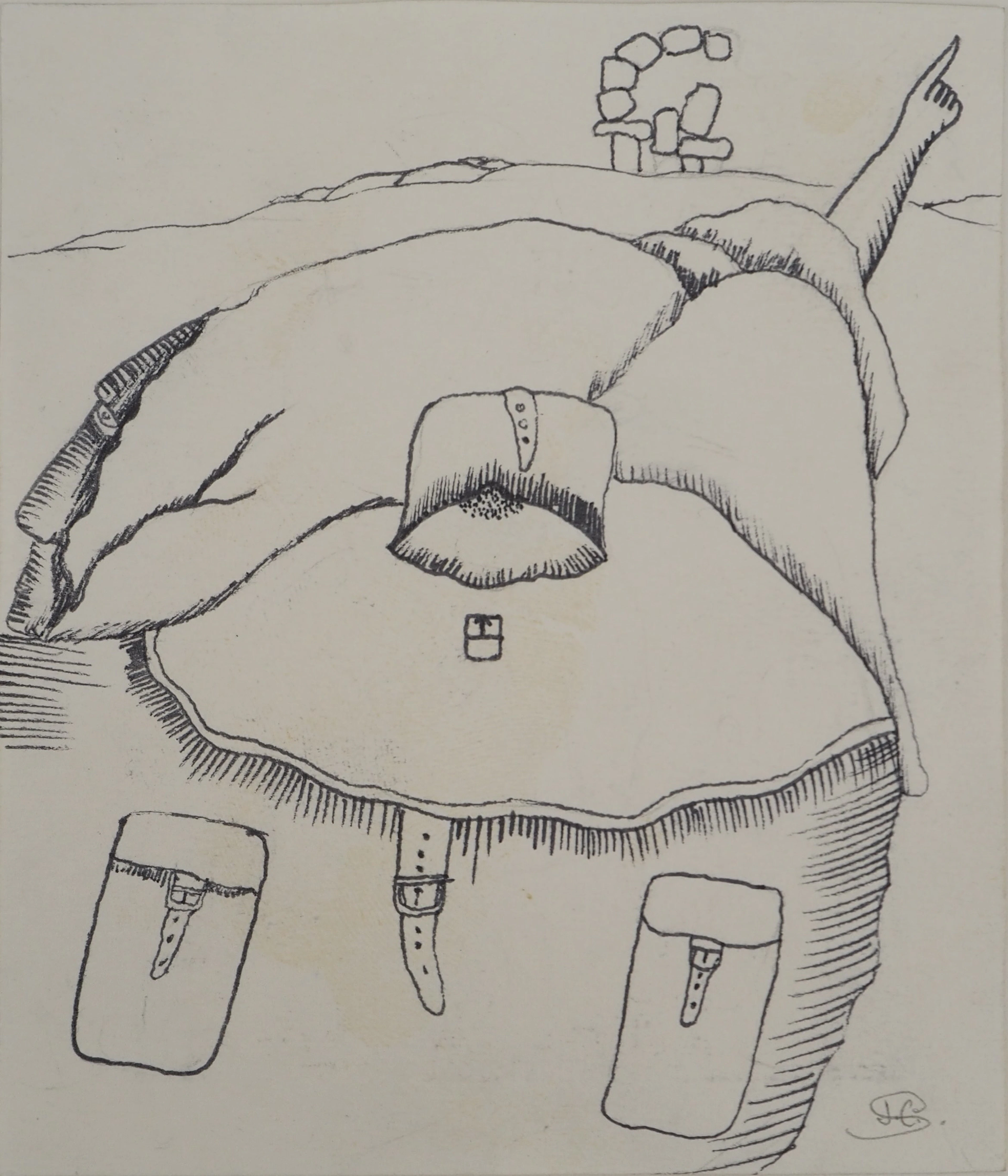 Jean-Claude SILBERMANN : Enseignes sournoises, Le voyageur, Dessin