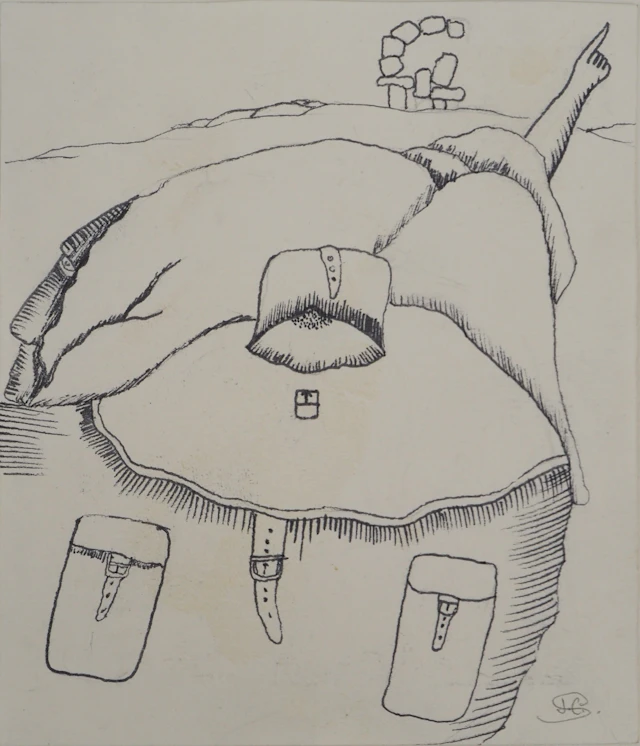 Jean-Claude SILBERMANN : Enseignes sournoises, Le voyageur, Dessin