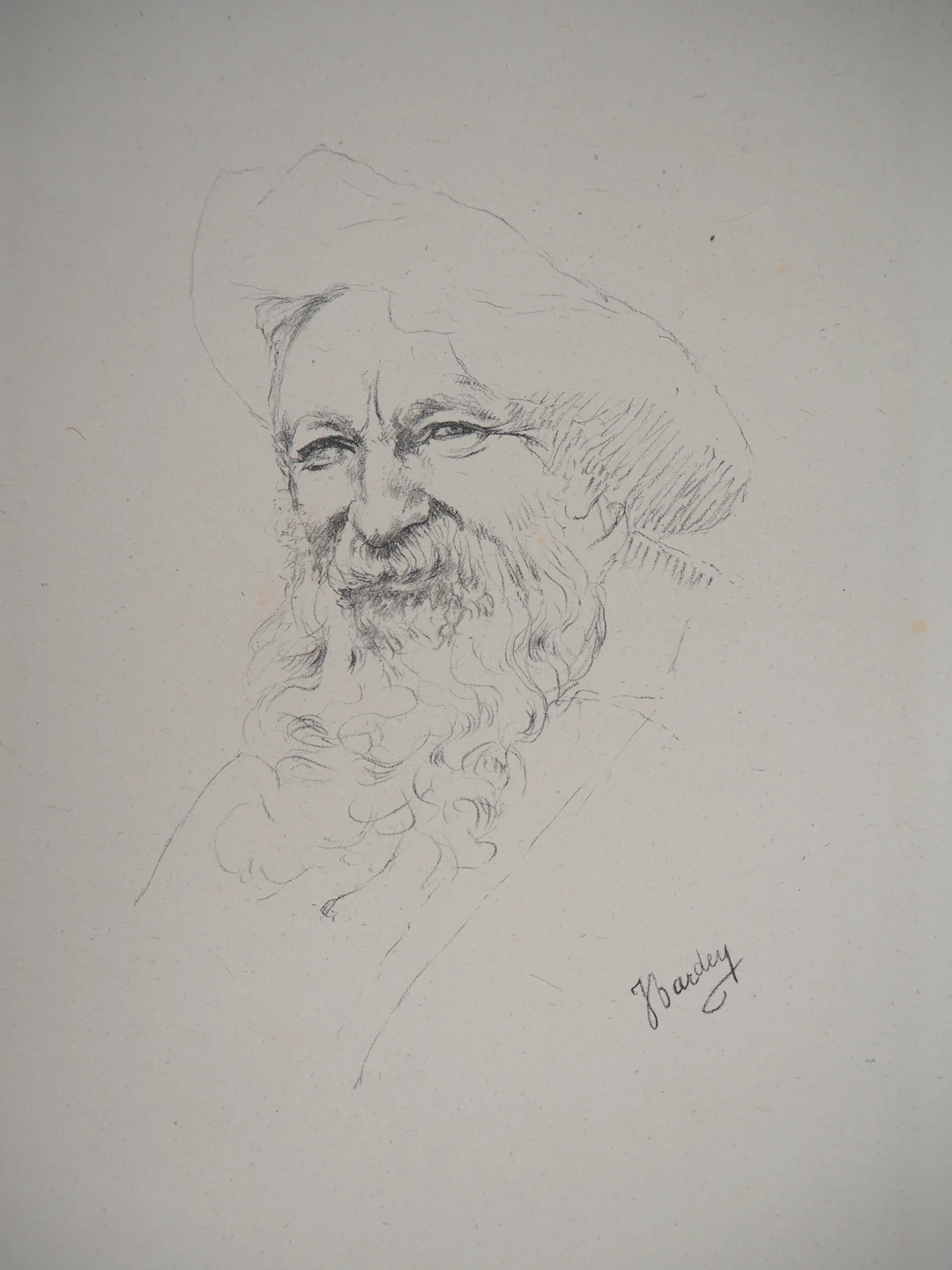 Jeanne BARDEY : Portrait de Rodin - Lithographie originale, Signée