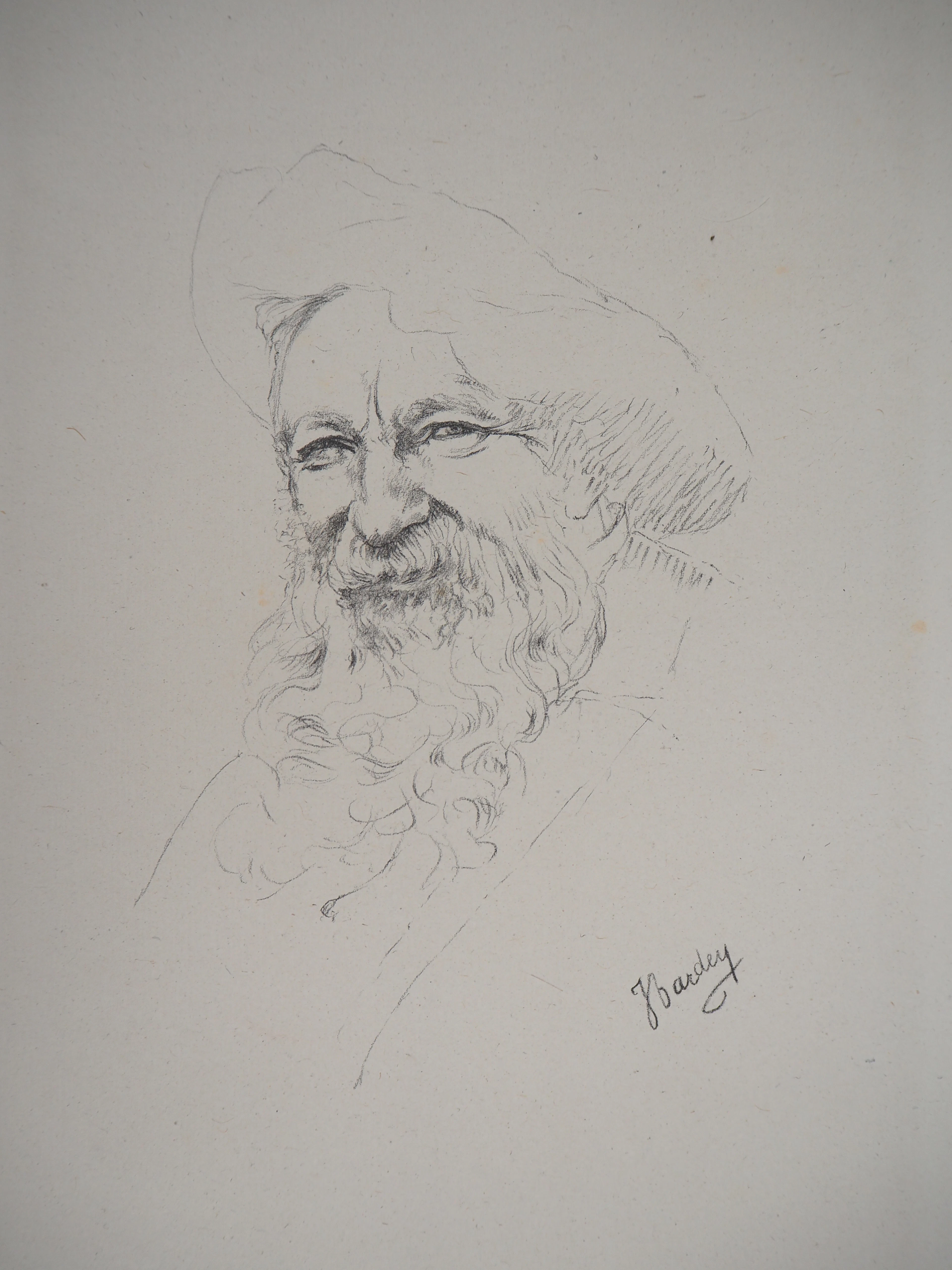 Jeanne BARDEY : Portrait de Rodin - Lithographie originale, Signée