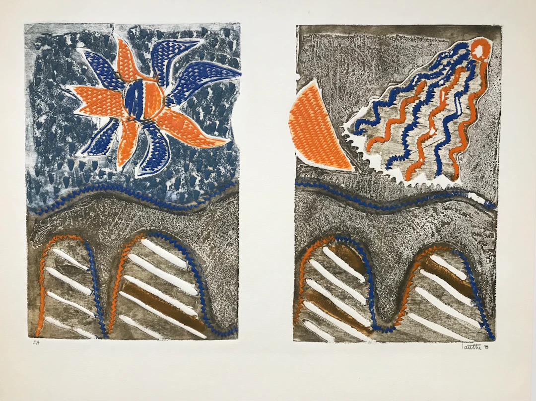 Loutre B - Le pont , circa 1990 - Gravure au carborundum signée au crayon