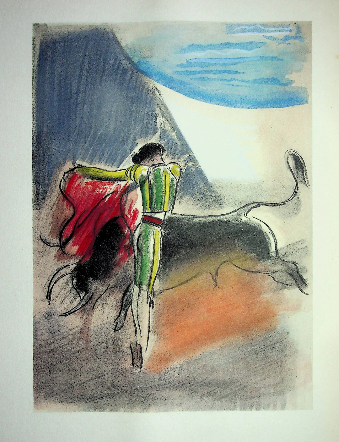 Milivoj UZELAC - Tauromachie : Corrida - Lithographie originale