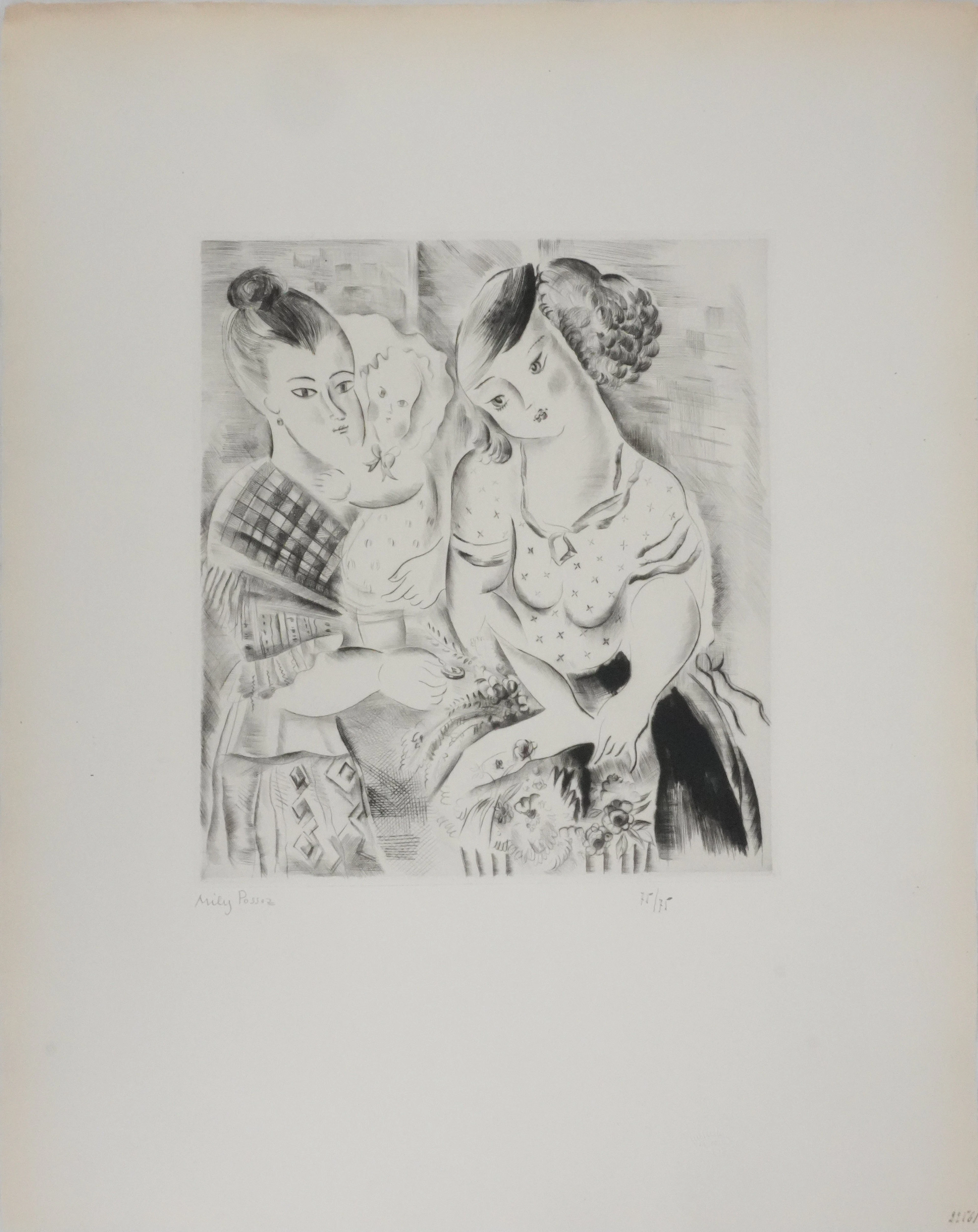 Mily POSSOZ : La fleuriste - Gravure originale signée