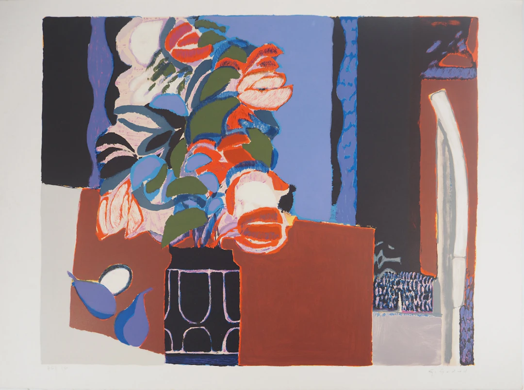 Gabriel GODARD : Nature morte aux poires - Lithographie originale signée