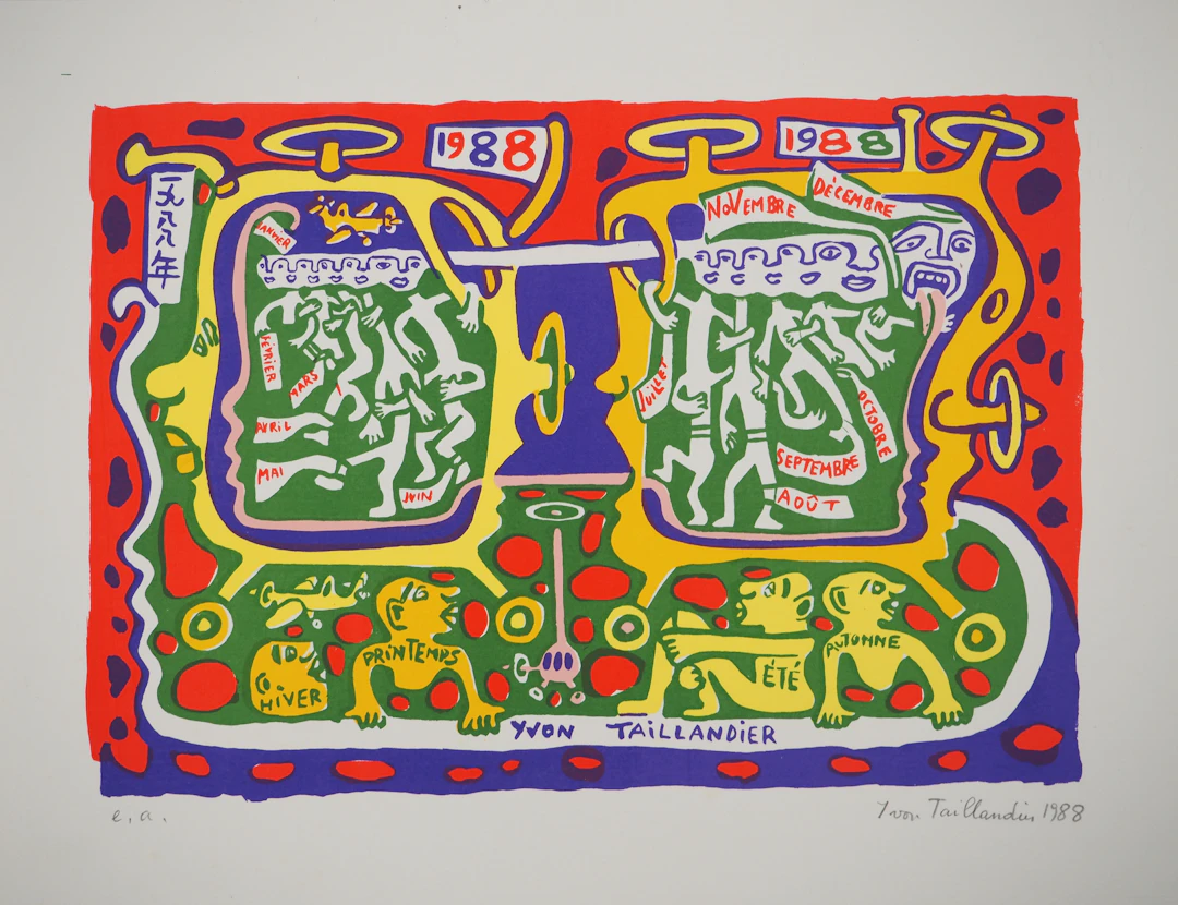 Yvon TAILLANDIER : Les quatre saisons 1988, Sérigraphie originale signée