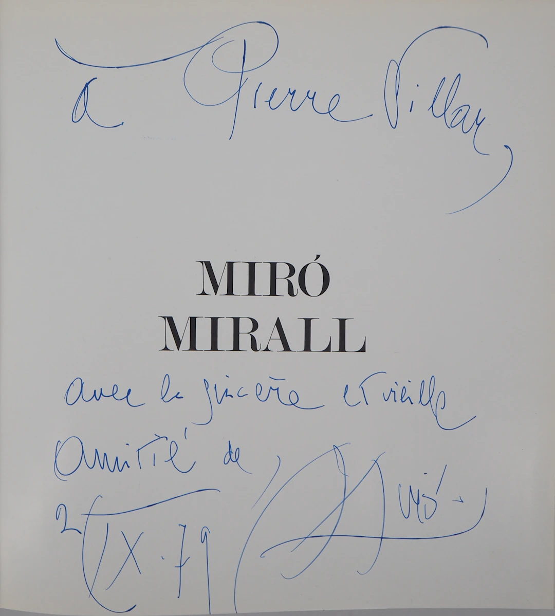 Joan MIRO - Dédicace autographe