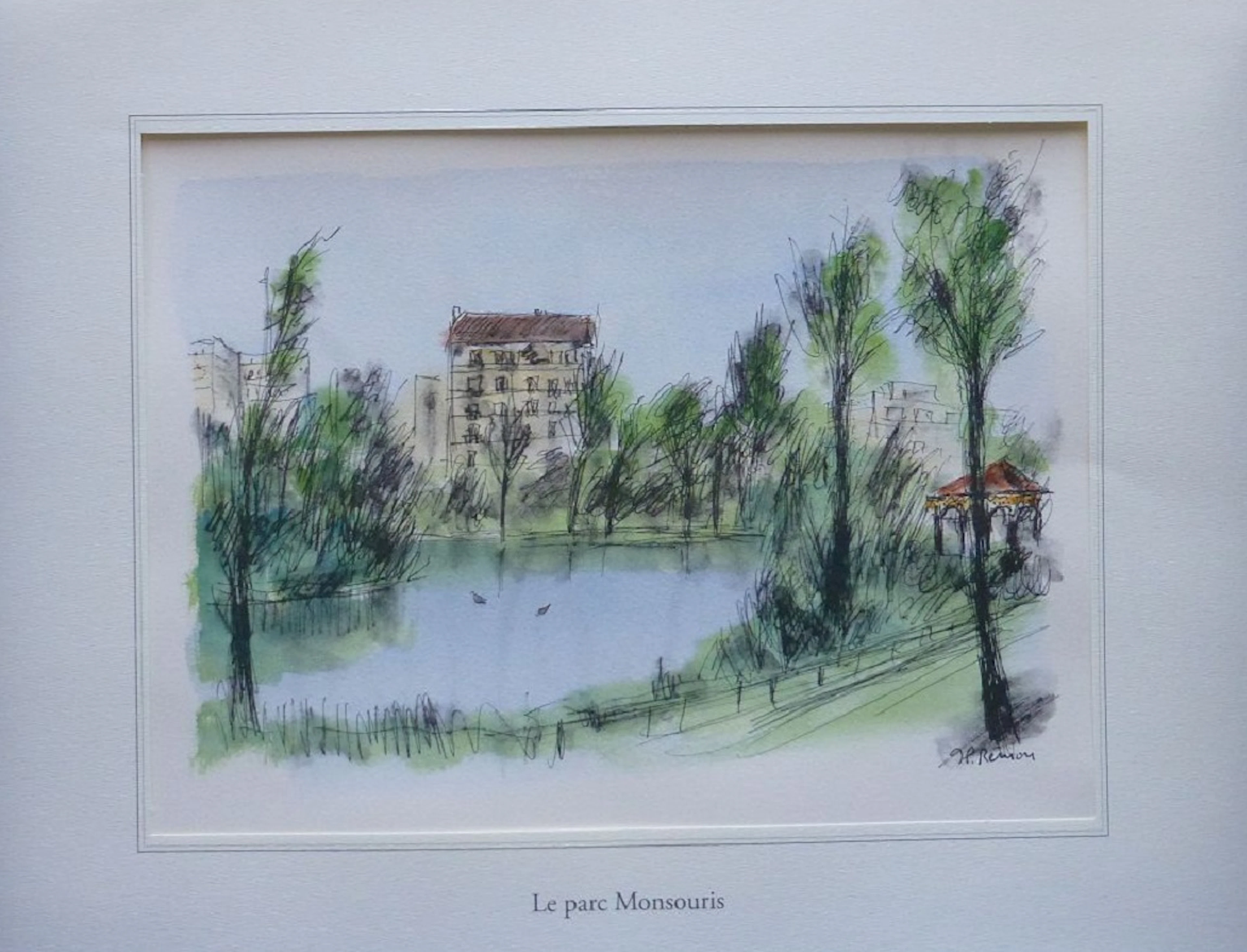 Jean Pierre REMON - Le parc Montsouris, 2010 - Aquarelle signée