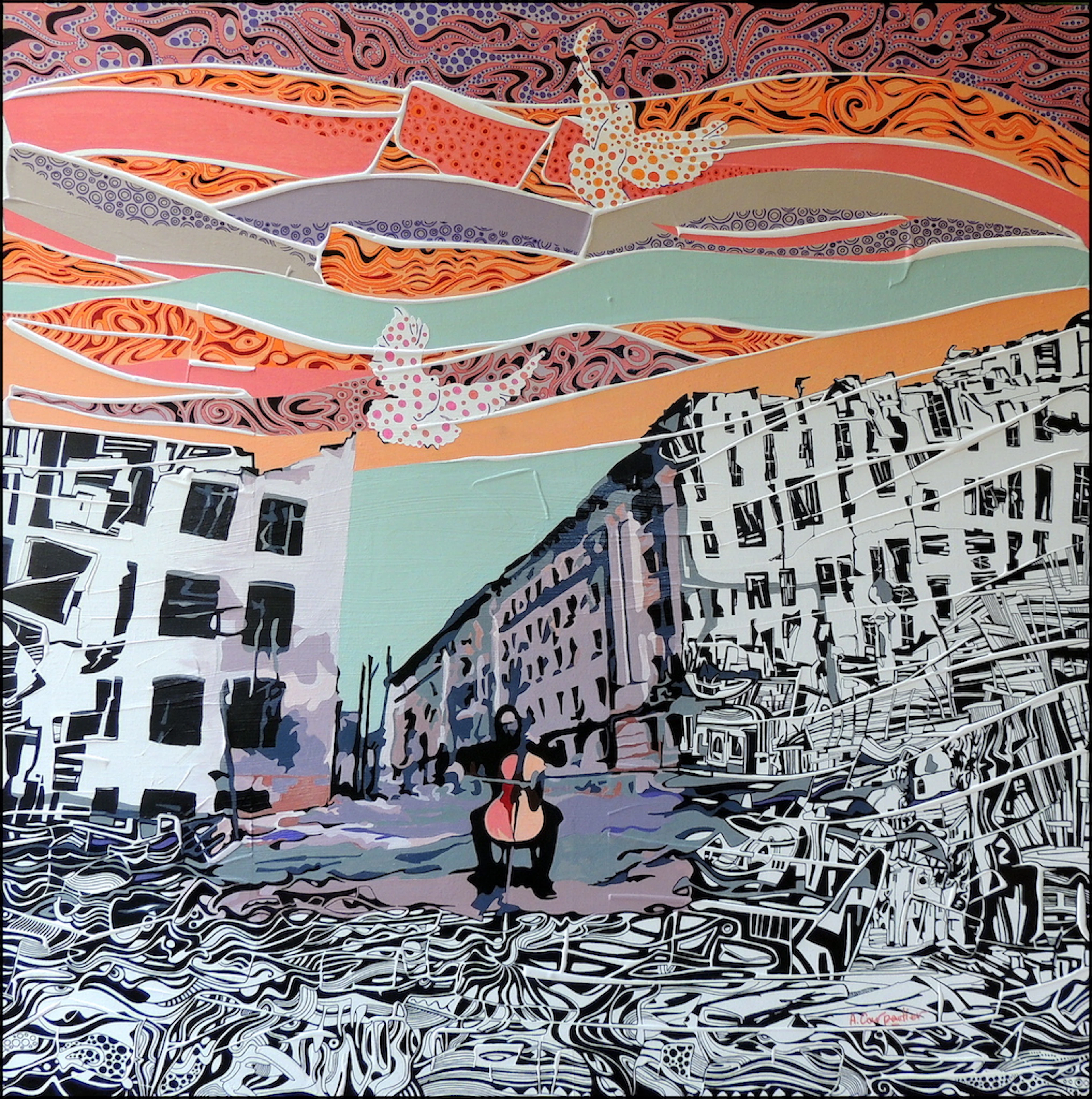 Alain Carpentier - Kharkiv… Devastation - Acrylique sur toile