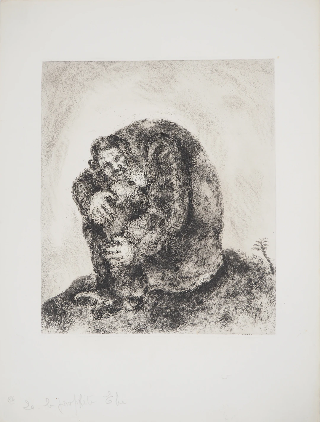 Marc CHAGALL : Elie sur le mont Carmel, Gravure originale signée