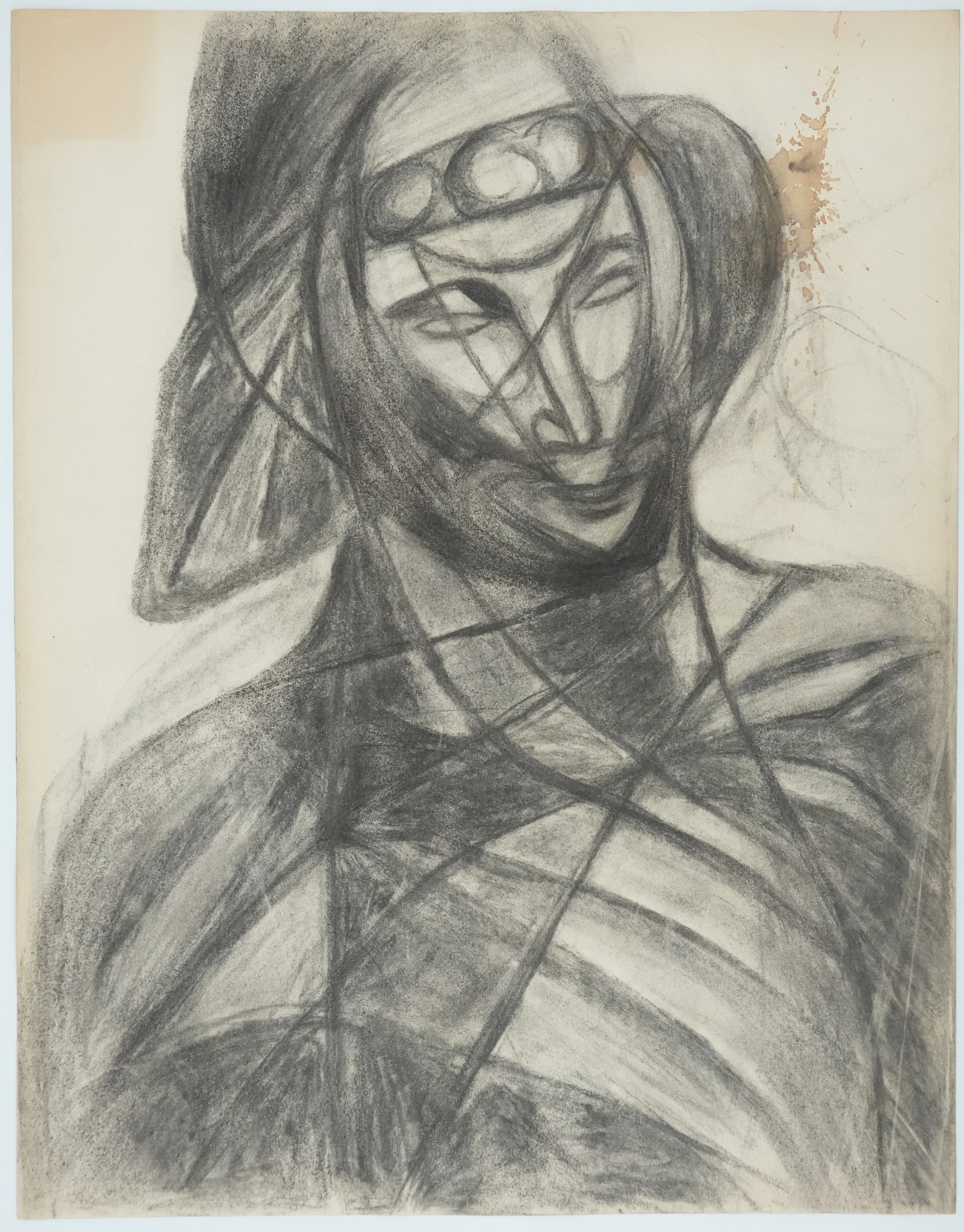 Marcel MOULY - Figure au chapeau - Dessin original