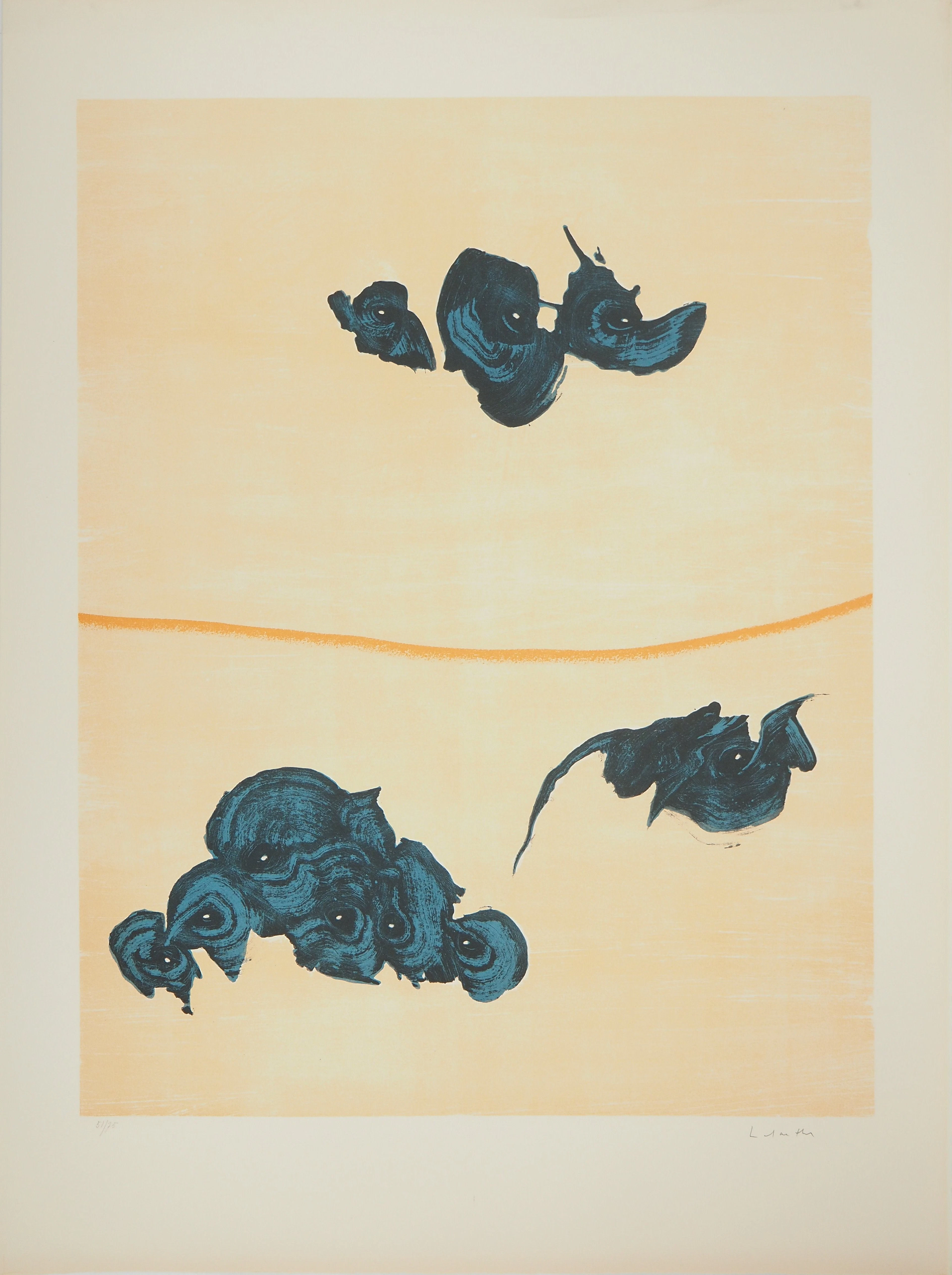 Philippe LABARTHE : Oiseaux surréalistes, Lithographique originale signée
