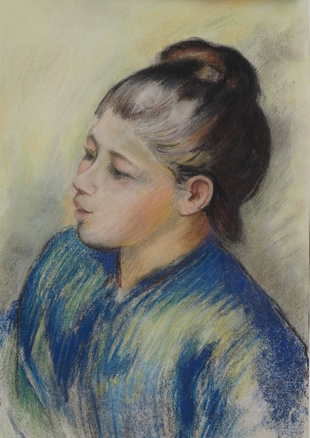 Pierre-Auguste RENOIR : La jeune fille au chignon, Lithographie signée