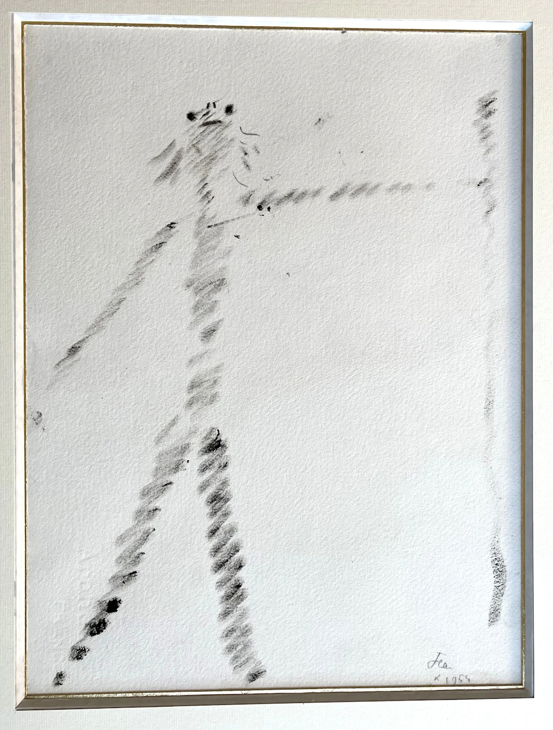 Jean COCTEAU - Arlequin à la lance - dessin original signé