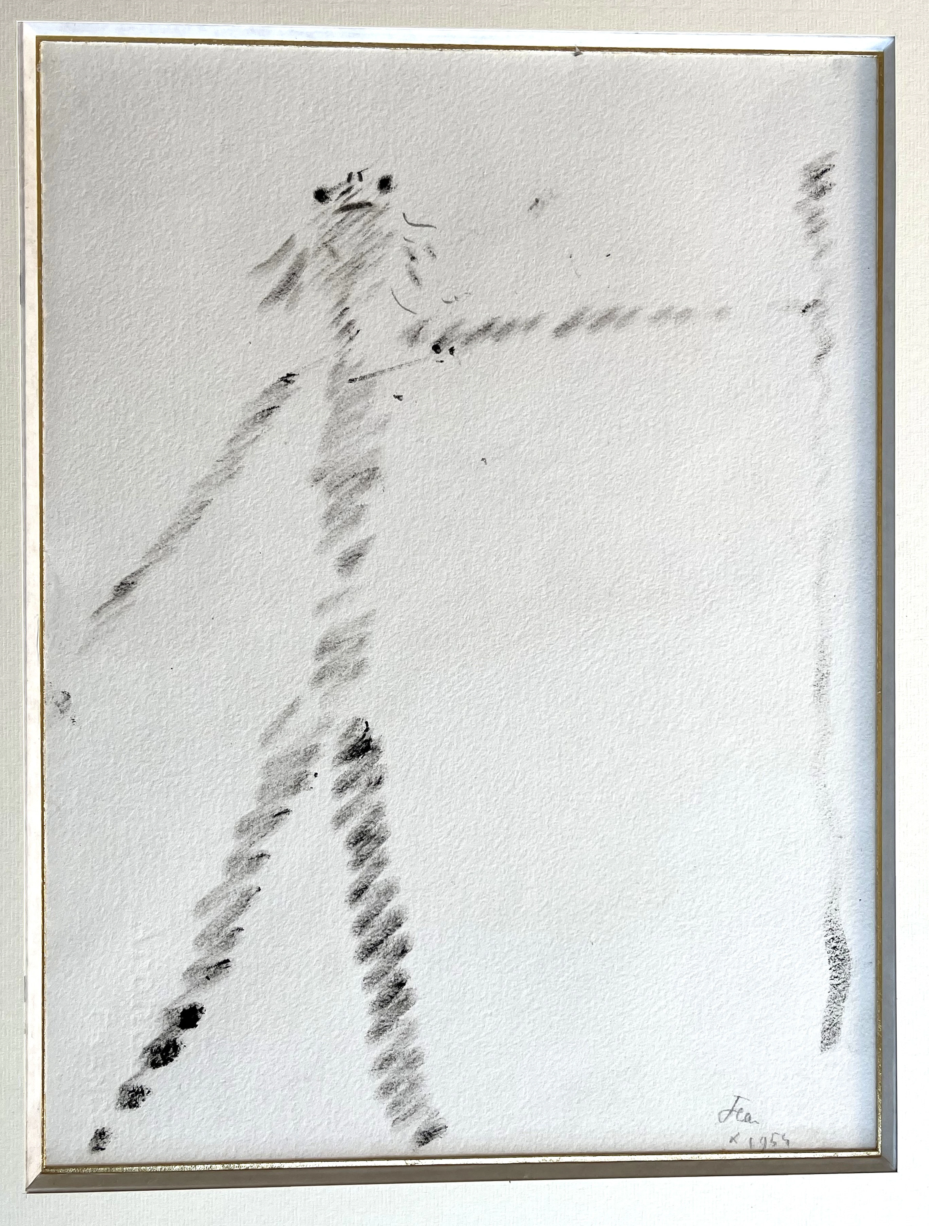 Jean COCTEAU - Arlequin à la lance - dessin original signé