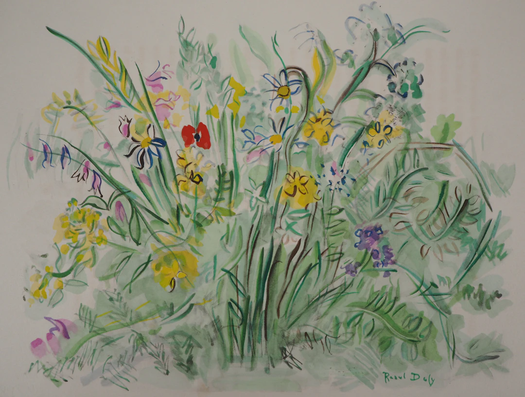 Raoul DUFY - Fleurs printanières, 1953, Lithographie originale