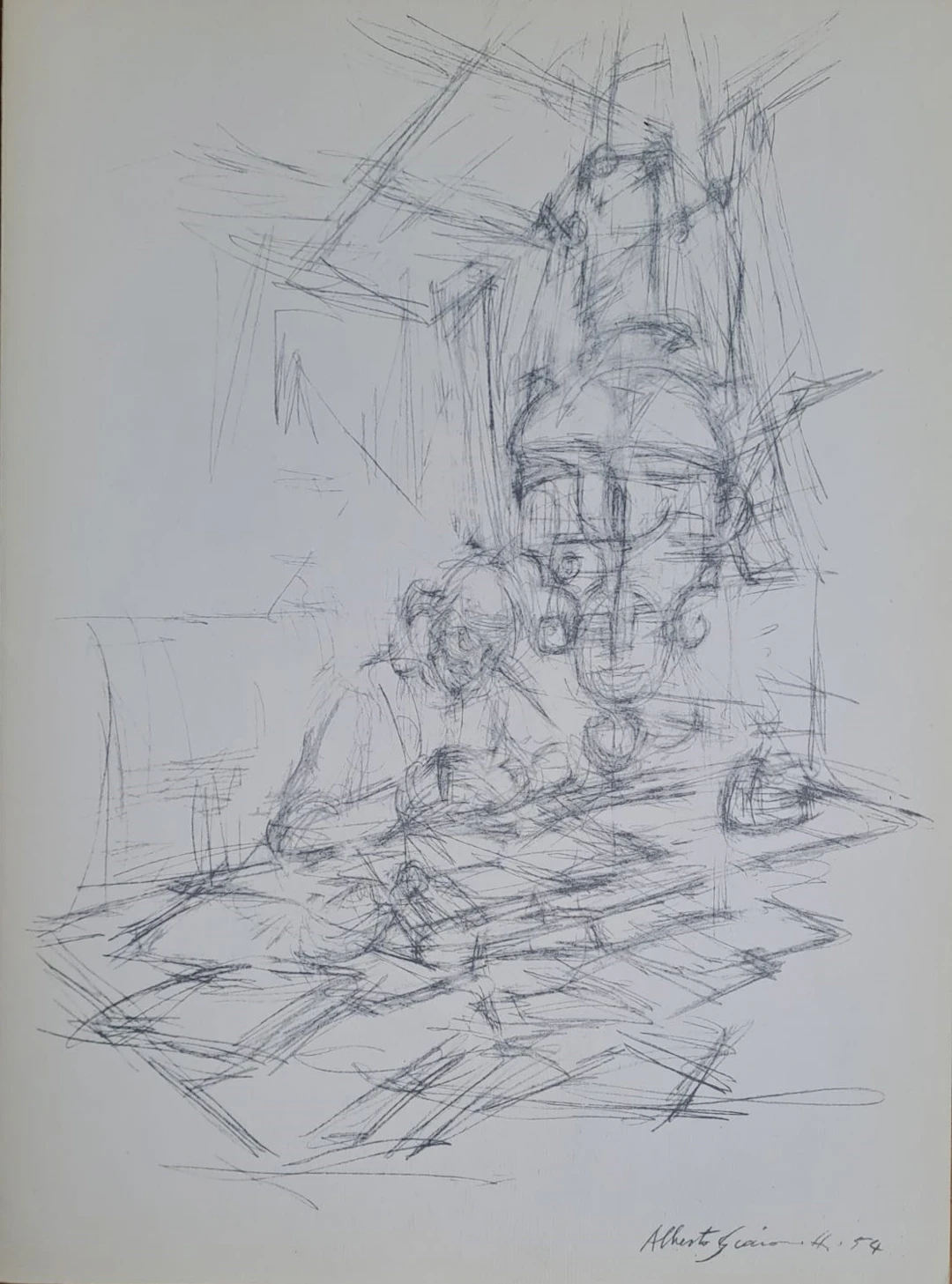 Alberto Giacometti - Composition 1, 1954 - Impression lithographique