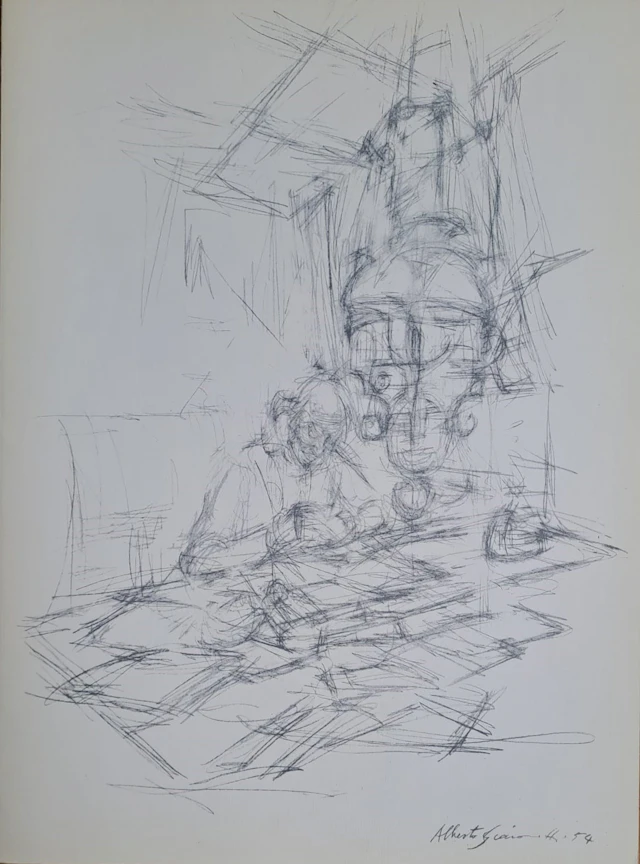 Alberto Giacometti - Composition 1, 1954 - Impression lithographique