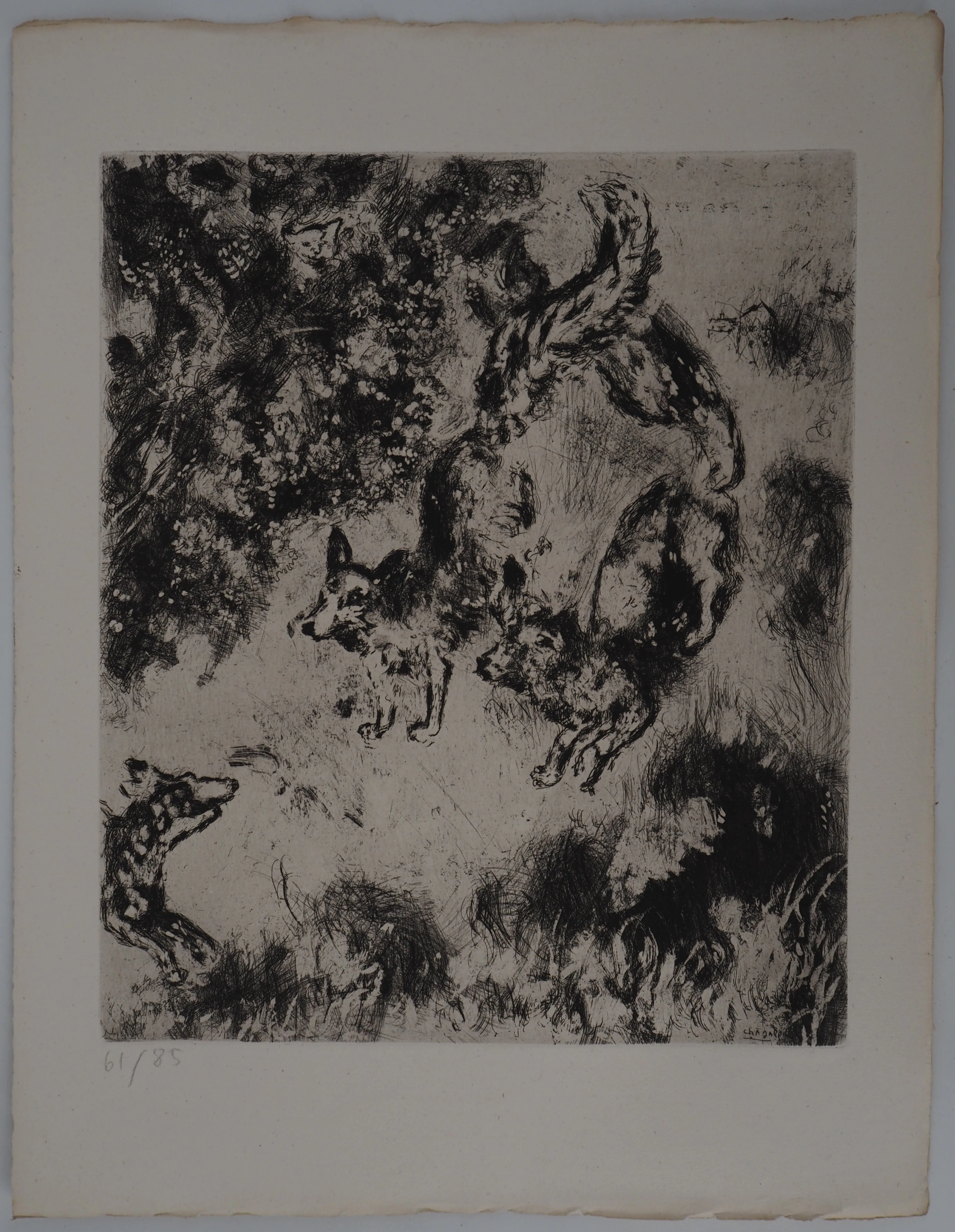 Marc CHAGALL : Les renards, Gravure originale signée