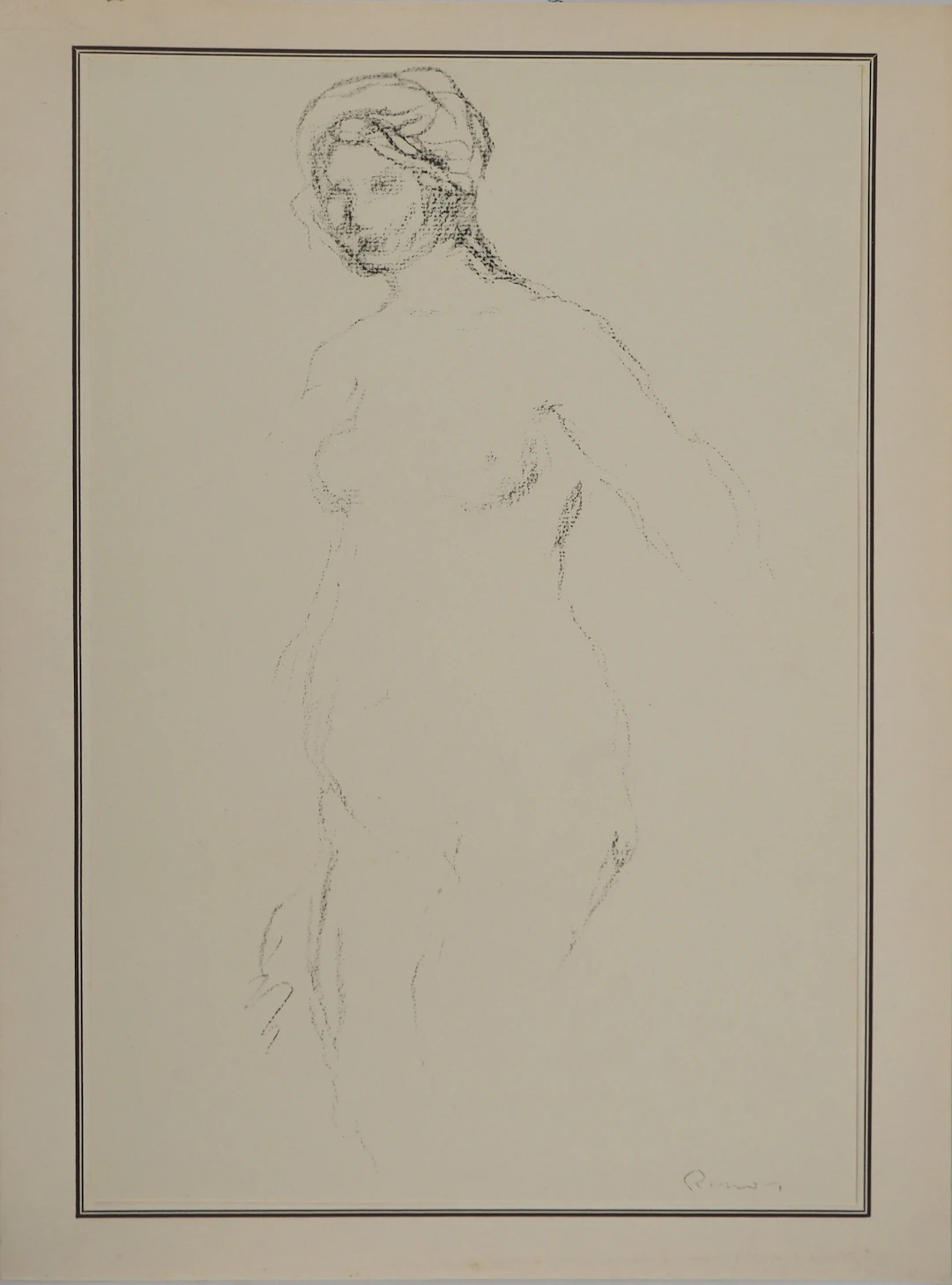 Pierre-Auguste RENOIR : Baigneuse nue, Lithographie et pochoir signée