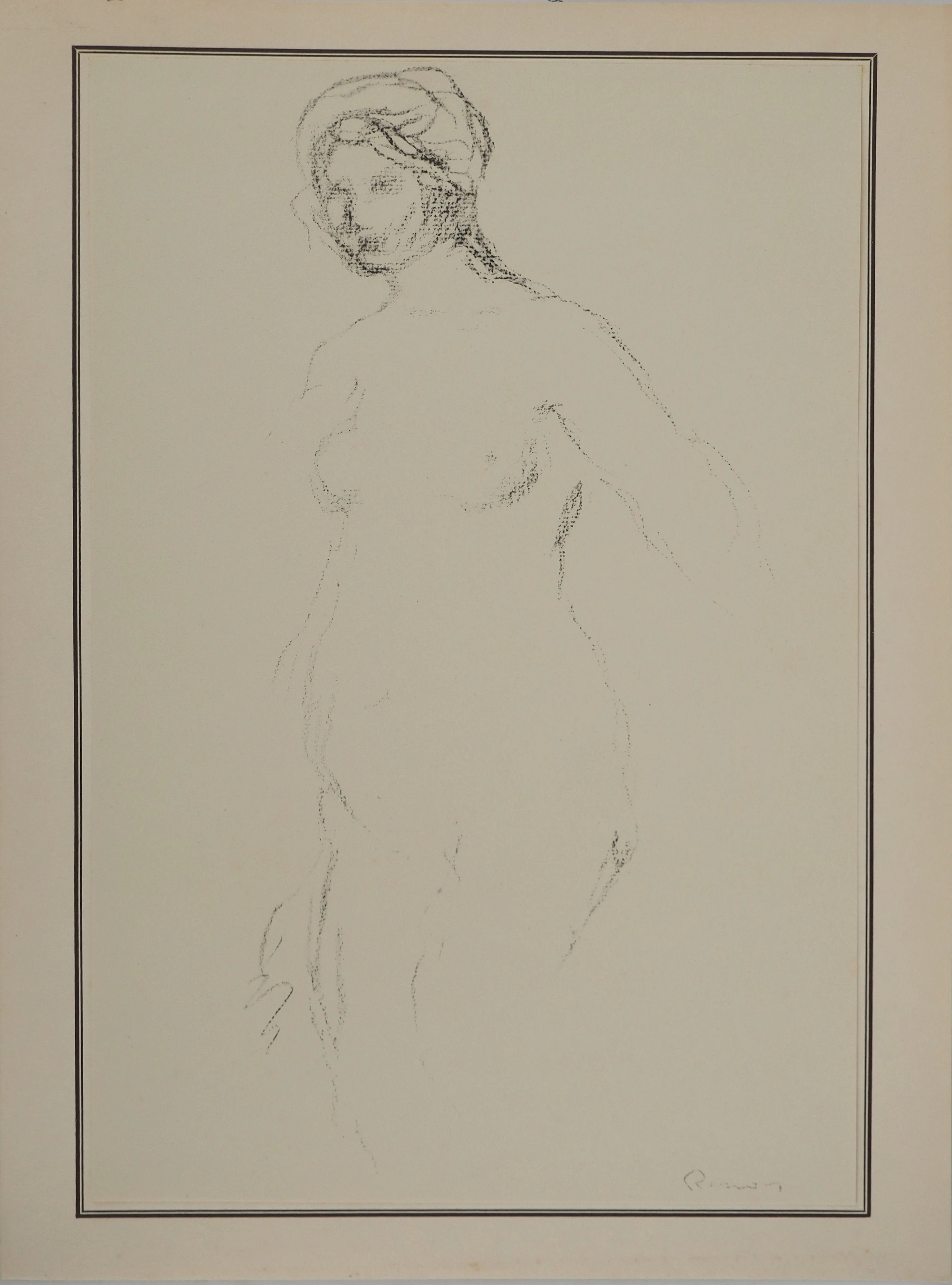 Pierre-Auguste RENOIR : Baigneuse nue, Lithographie et pochoir signée