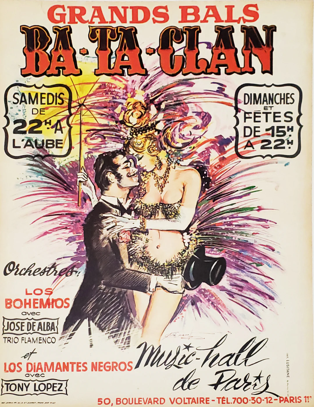 José Carvallo, Grands Bals du Ba-Ta-Clan, affiche, 1970
