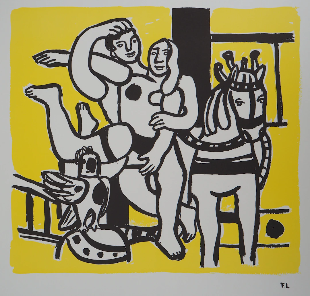 Fernand LEGER : Couple amoureux et cheval - Lithographie signée