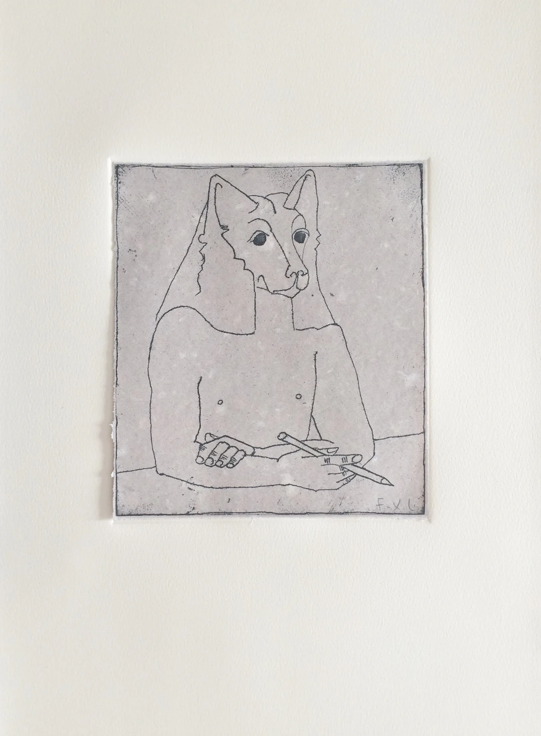 François-Xavier LALANNE - Anubis, 2005 - Gravure originale signée au crayon