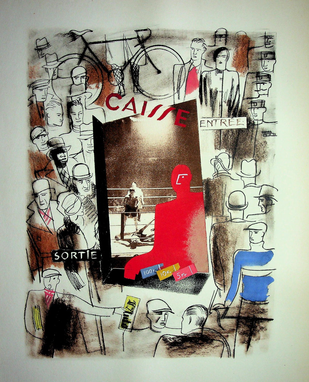 Milivoj UZELAC - Sport au stade - Lithographie originale