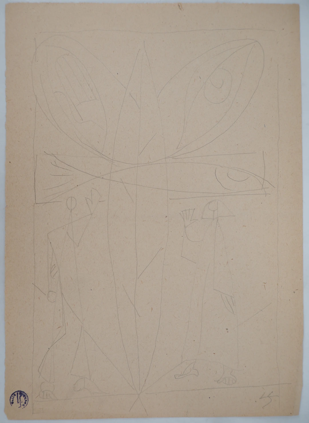 Léopold SURVAGE - Hommage surréaliste à la Nature - Dessin original, Signé