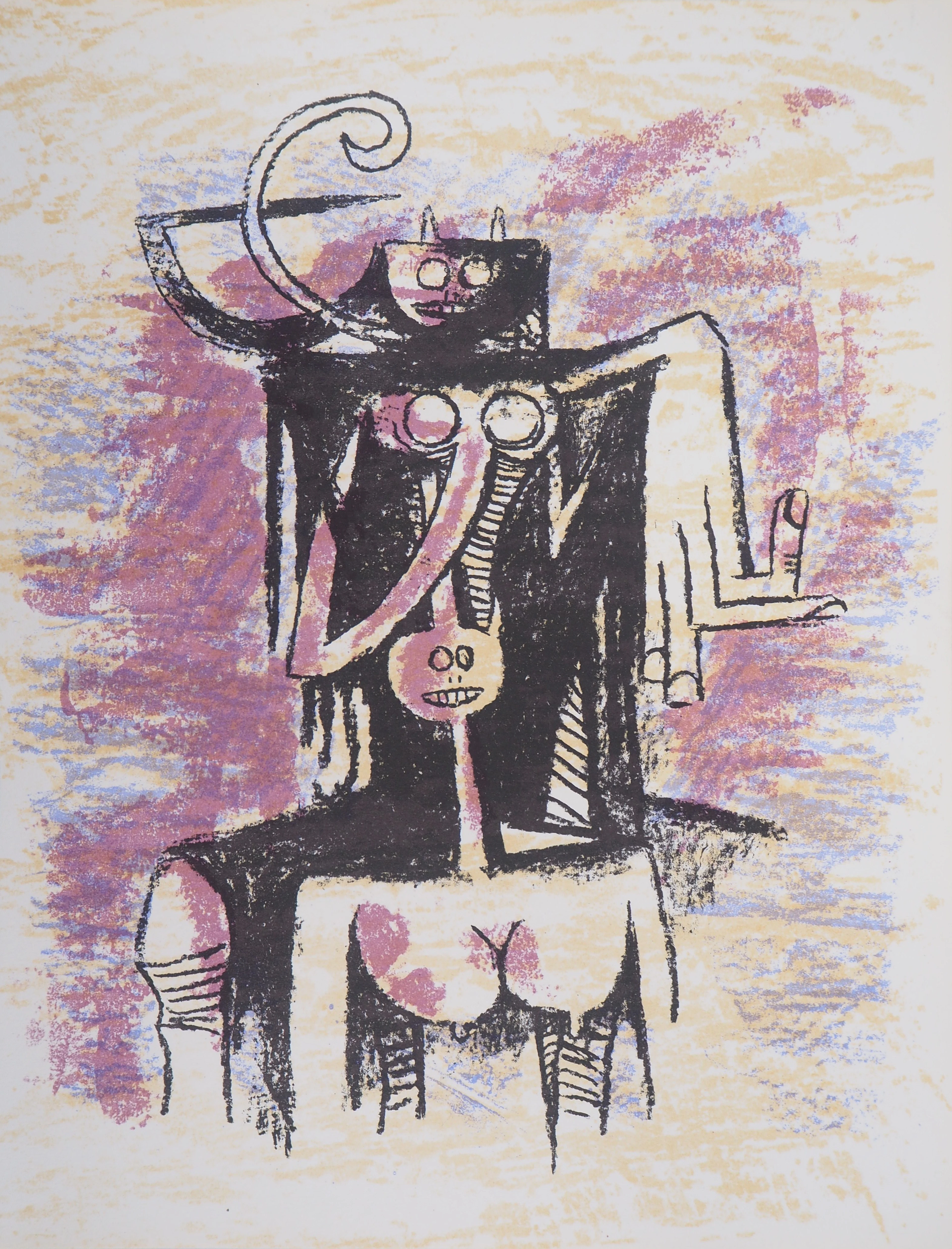 Wifredo LAM - Deux personnages fantastiques, 1974 - Lithographie originale