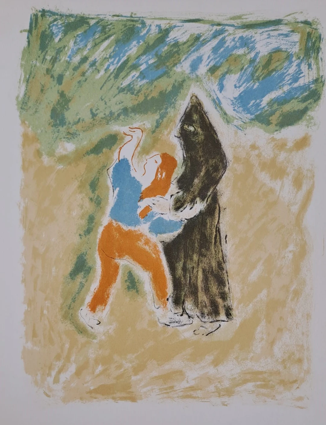 Jules Cavailles - L’Aumône - Lithographie originale