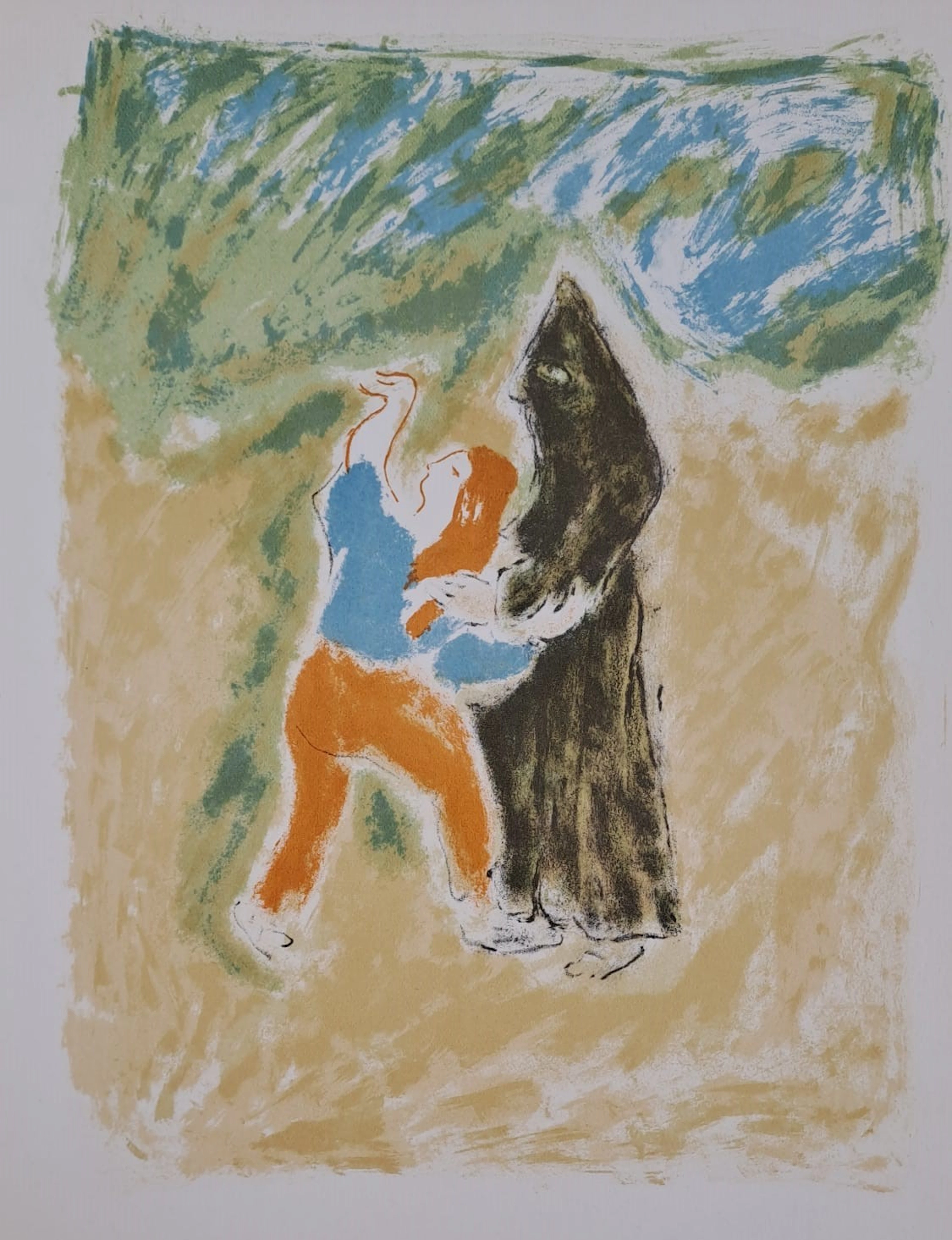 Jules Cavailles - L’Aumône - Lithographie originale