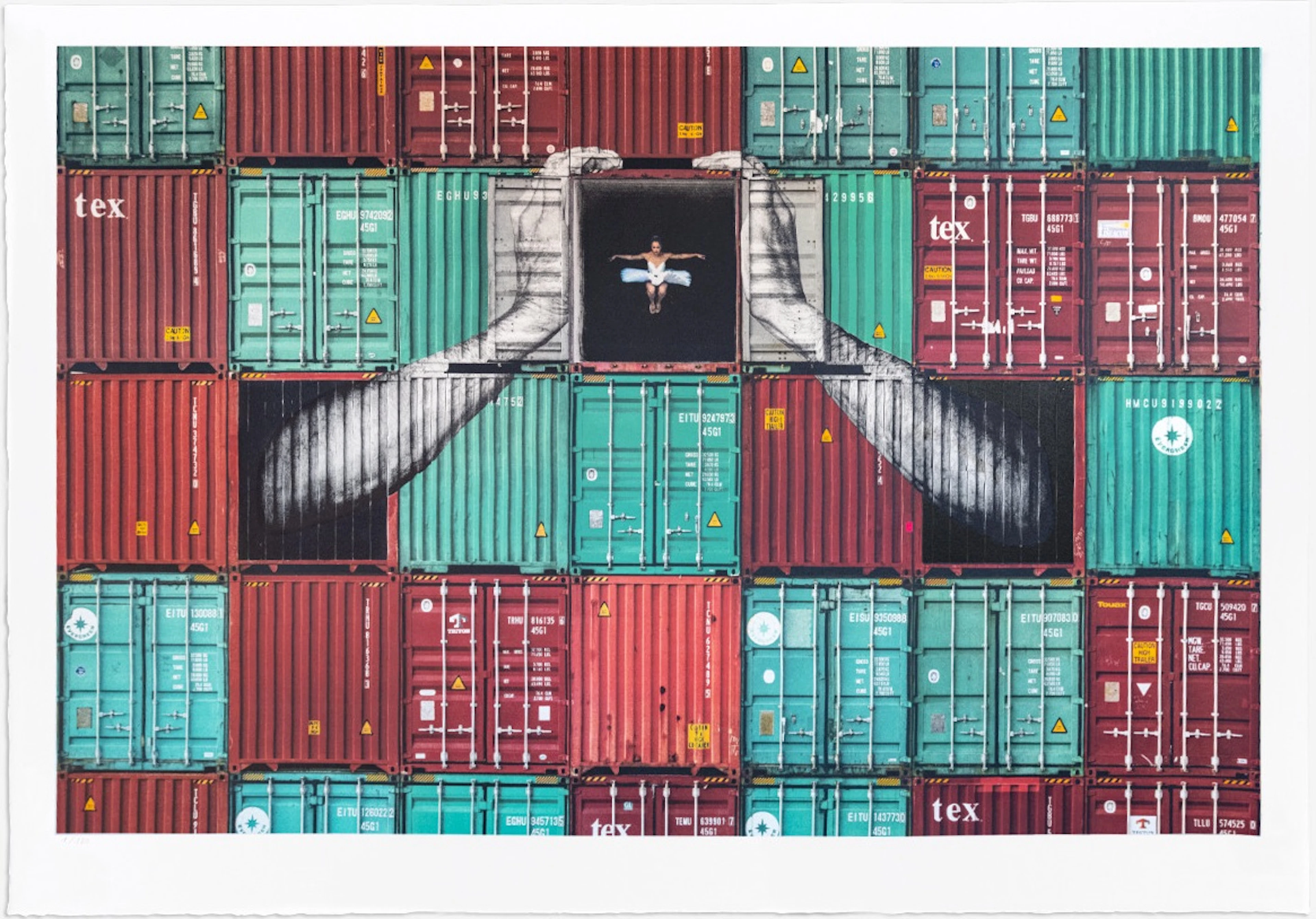 JR - Ballerina in containers, 2021 - Lithographie signée et numérotée
