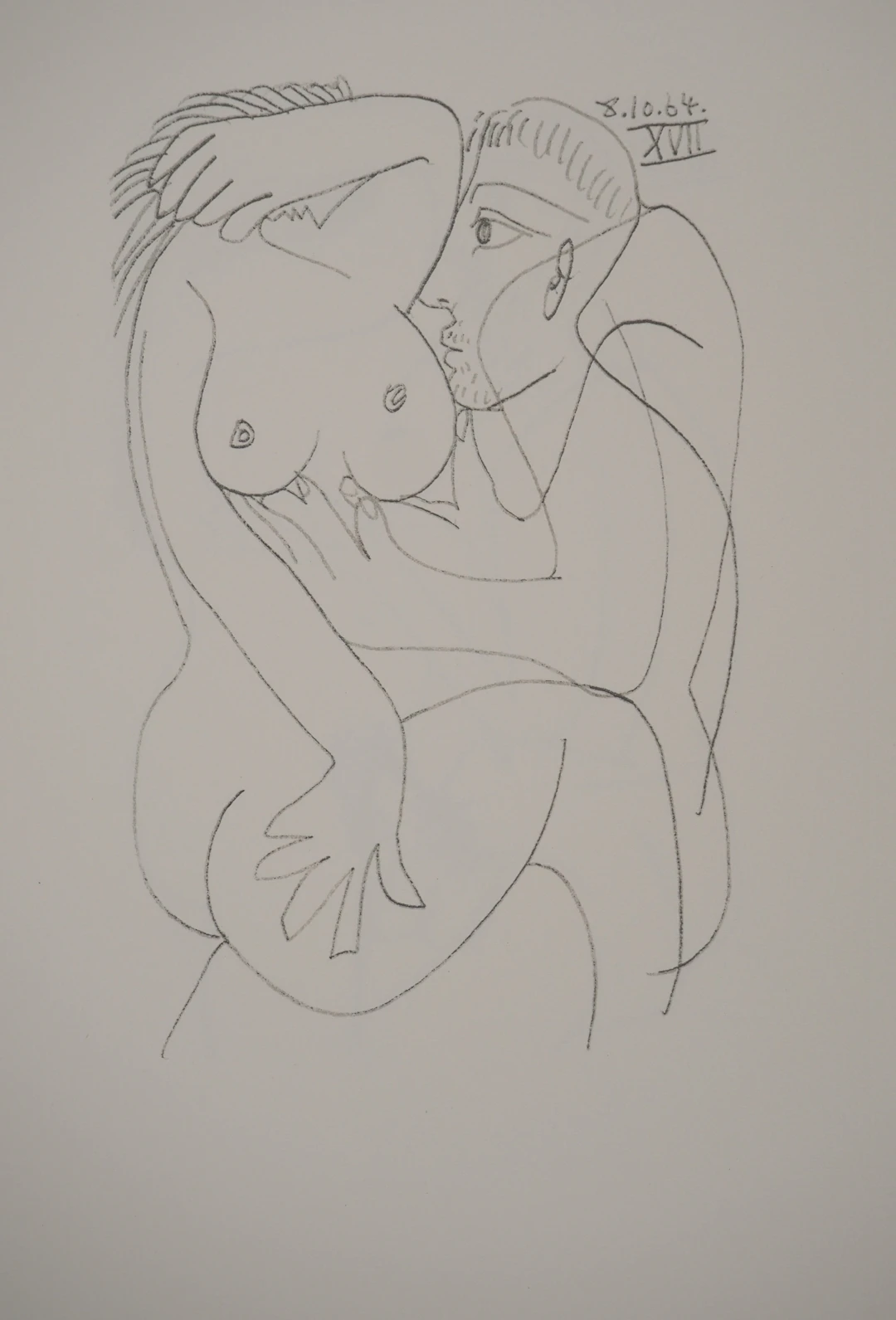 Pablo PICASSO : Le Goût du Bonheur, Les jeunes amants, Lithographie
