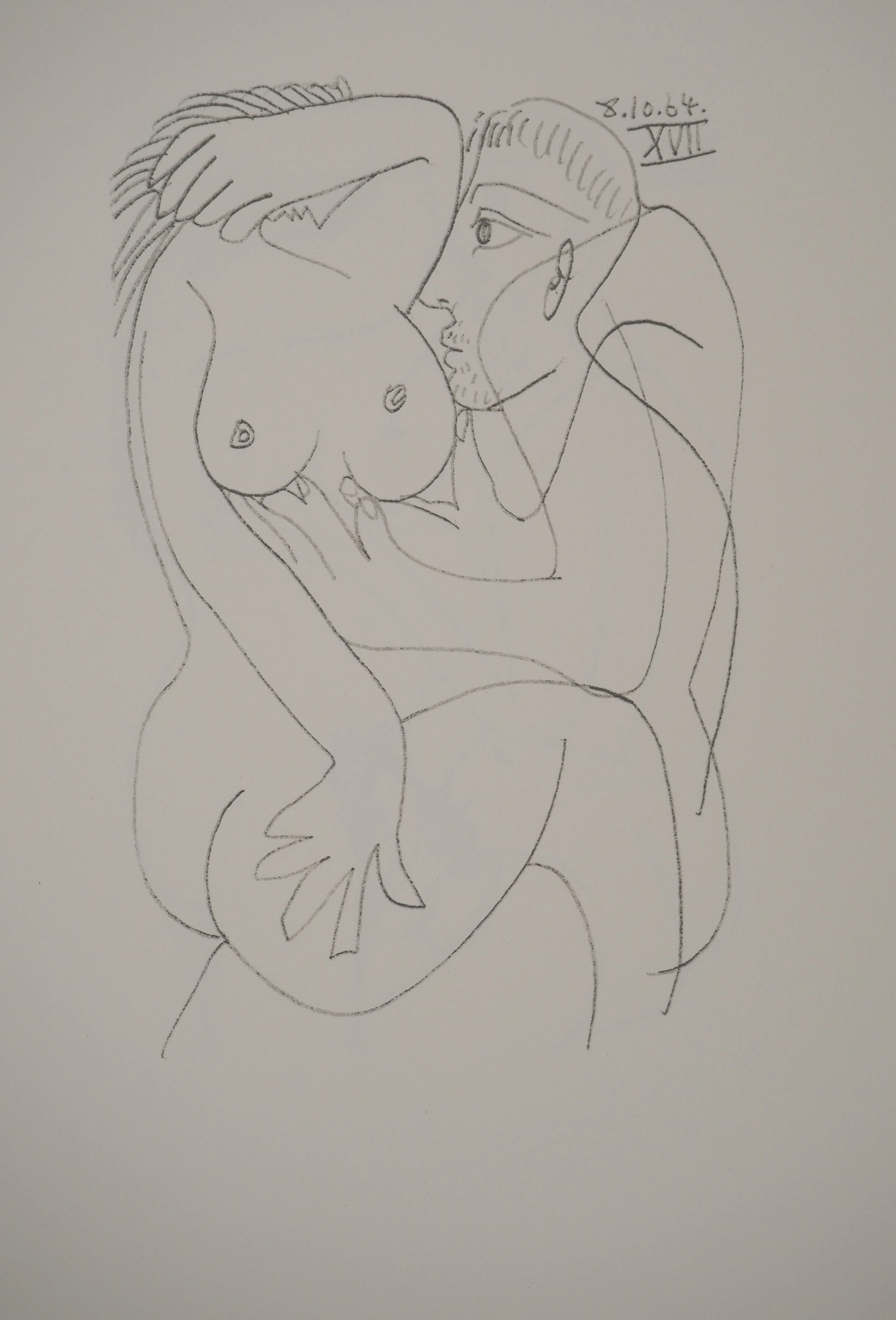 Pablo PICASSO : Le Goût du Bonheur, Les jeunes amants, Lithographie
