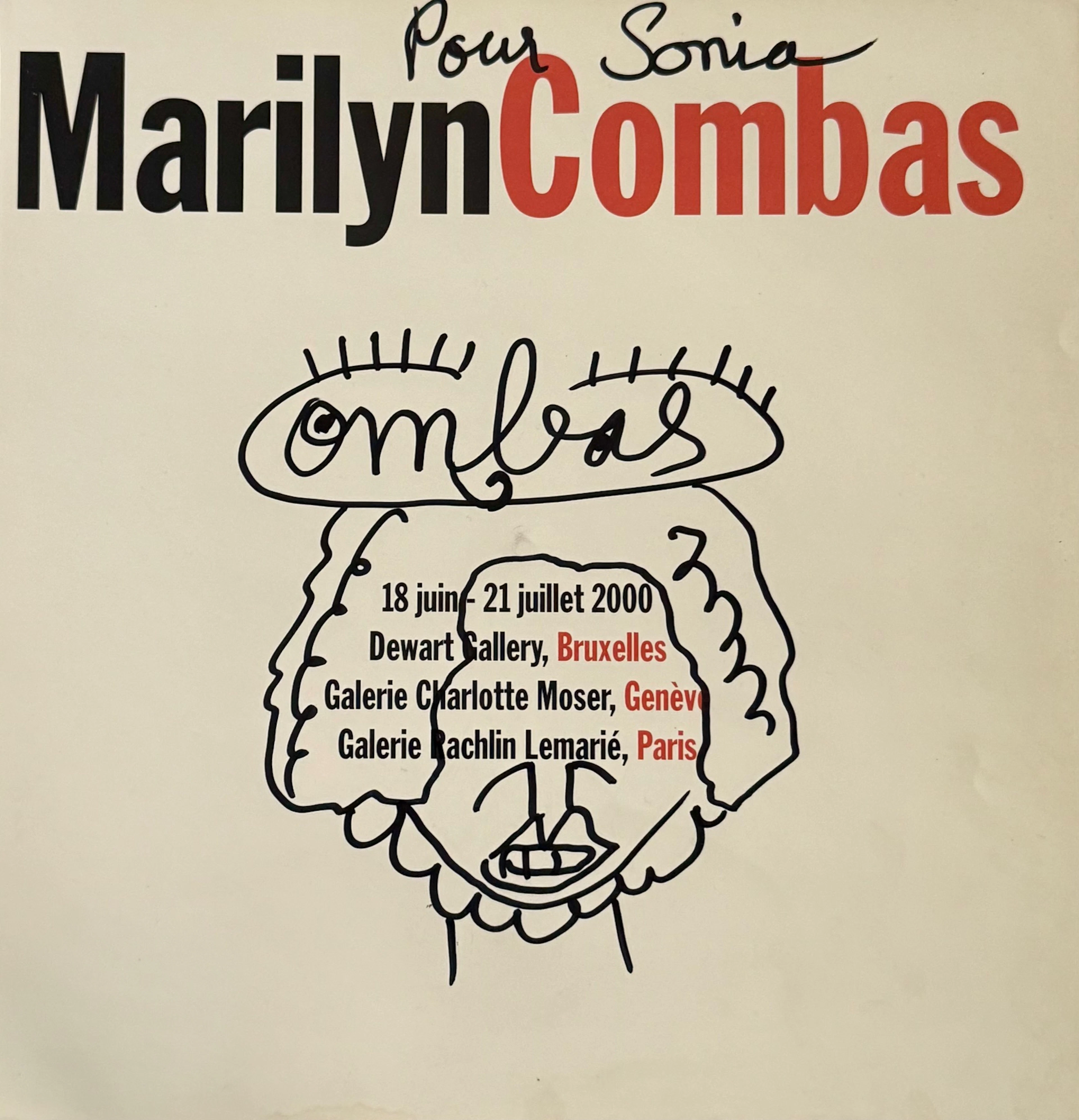 Robert Combas - Marilyn - 2000 - Dessin dédicac signé