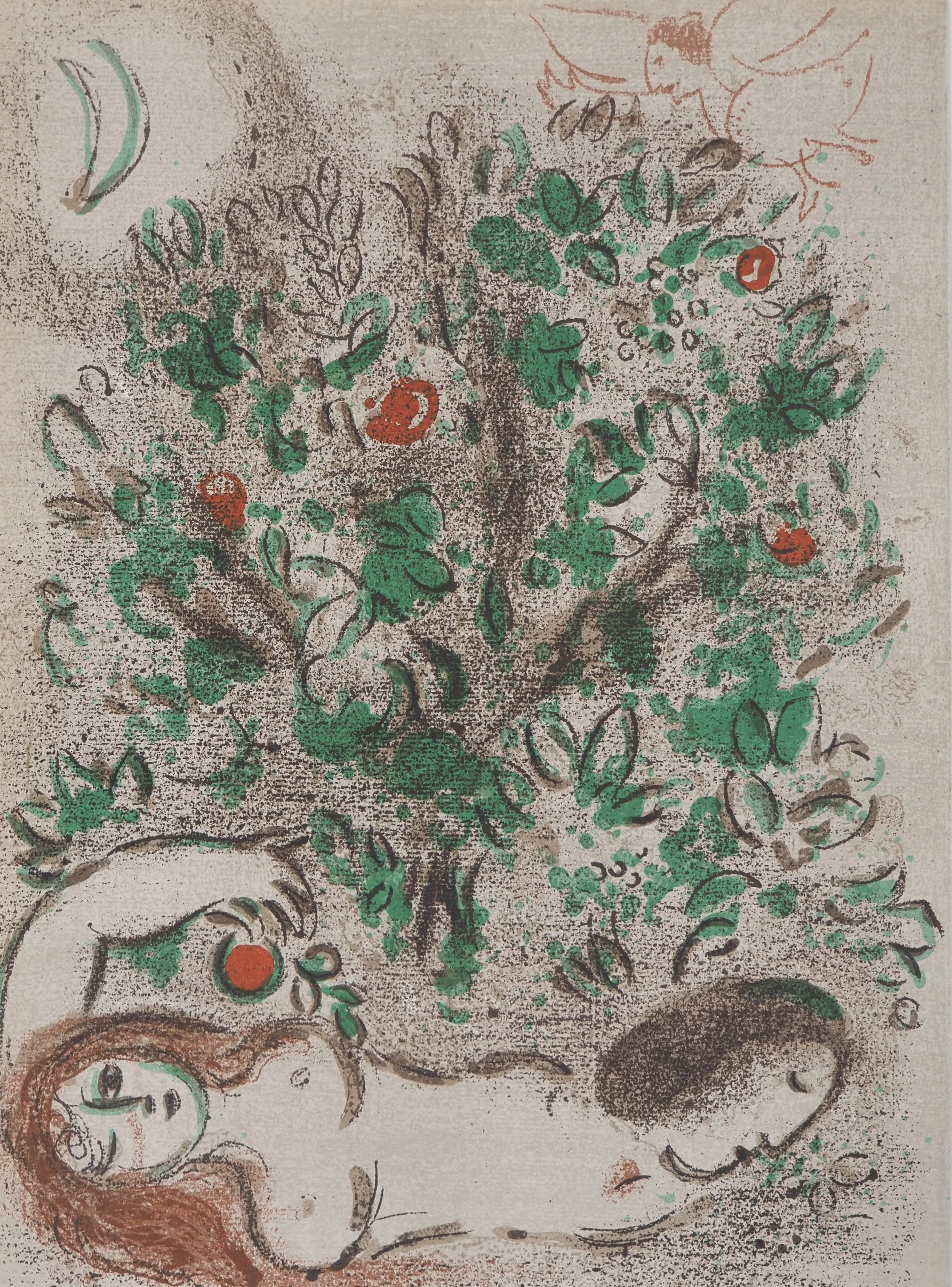 Marc CHAGALL : La Bible, Le Paradis Terrestre, Lithographie originale