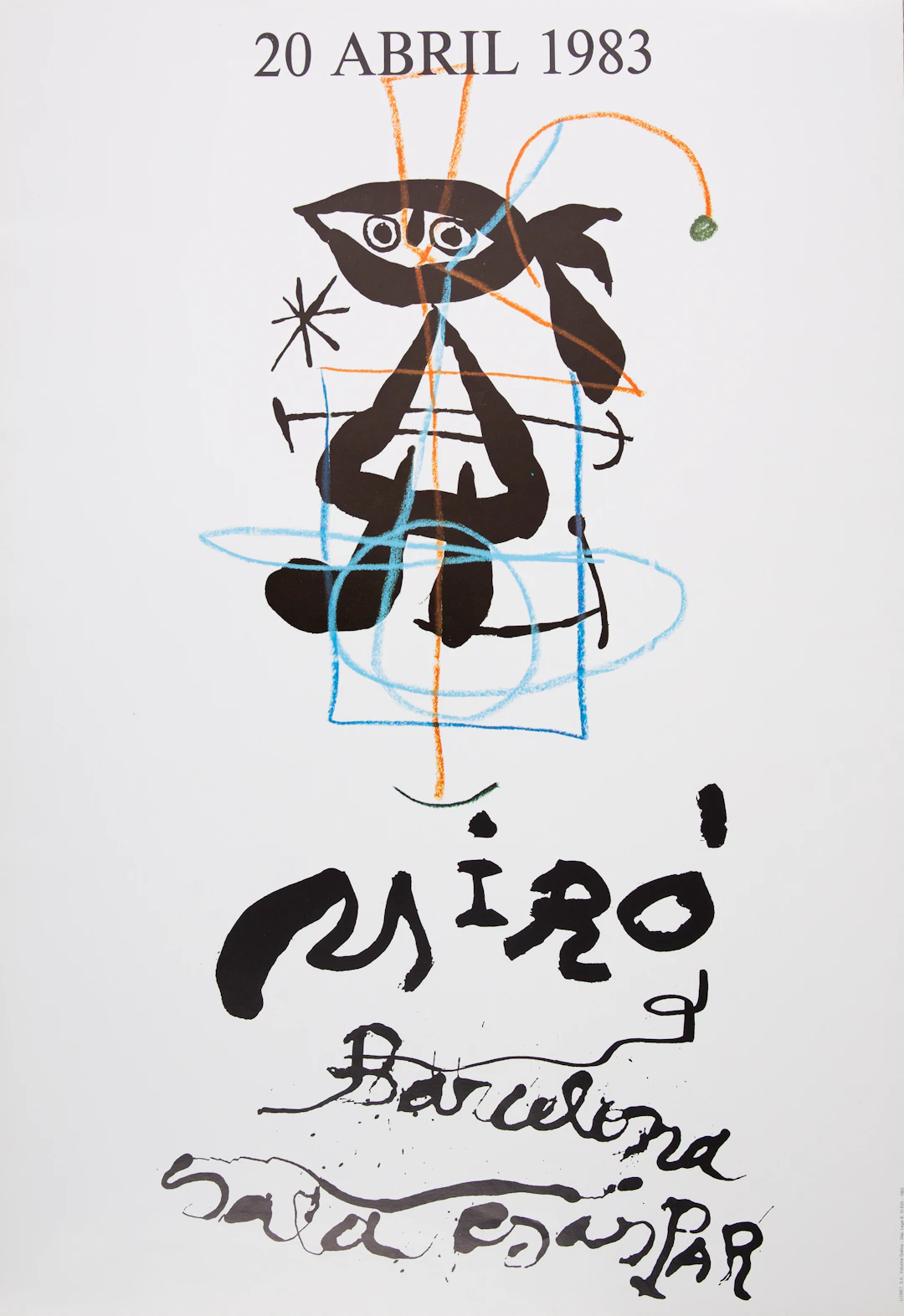 Joan MIRO : Exposition (Sala Gaspar 1983) - Affiche originale signée