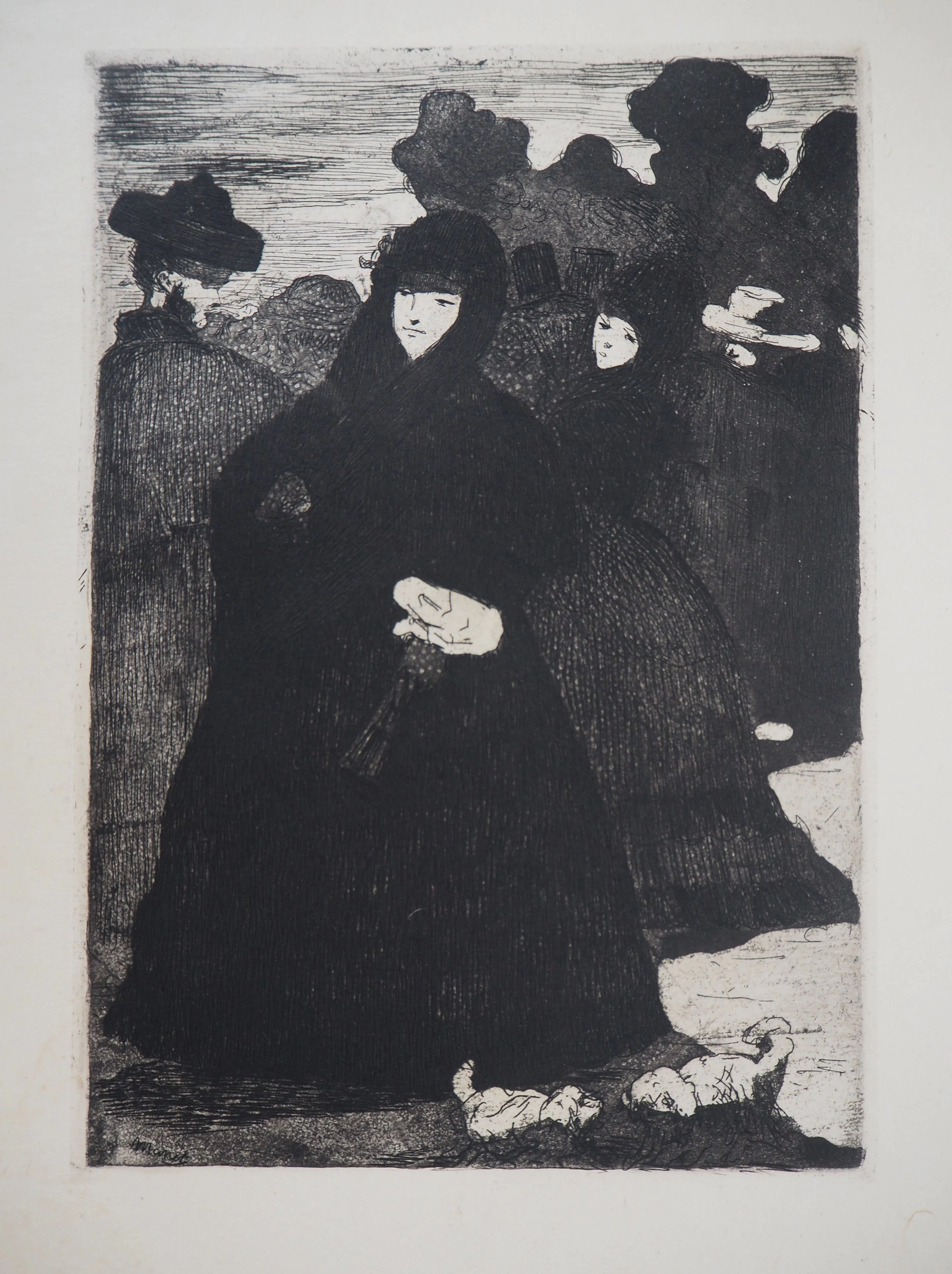 Edouard MANET - Au Prado, 1865 - Gravure originale, Signée