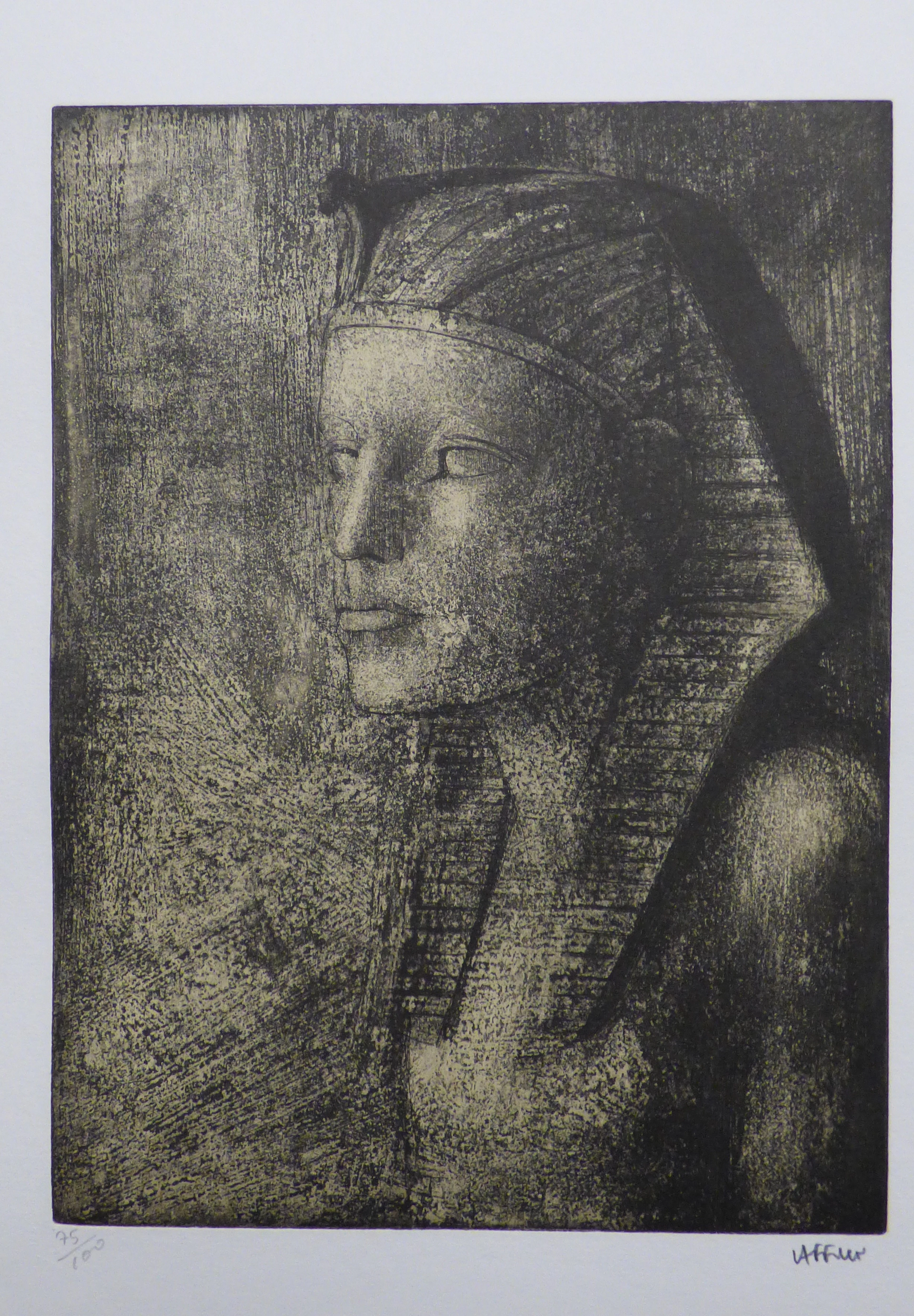 Pierre LAFFILLÉ - Toutankhamon, 1992 - Lithographie originale signée au crayon