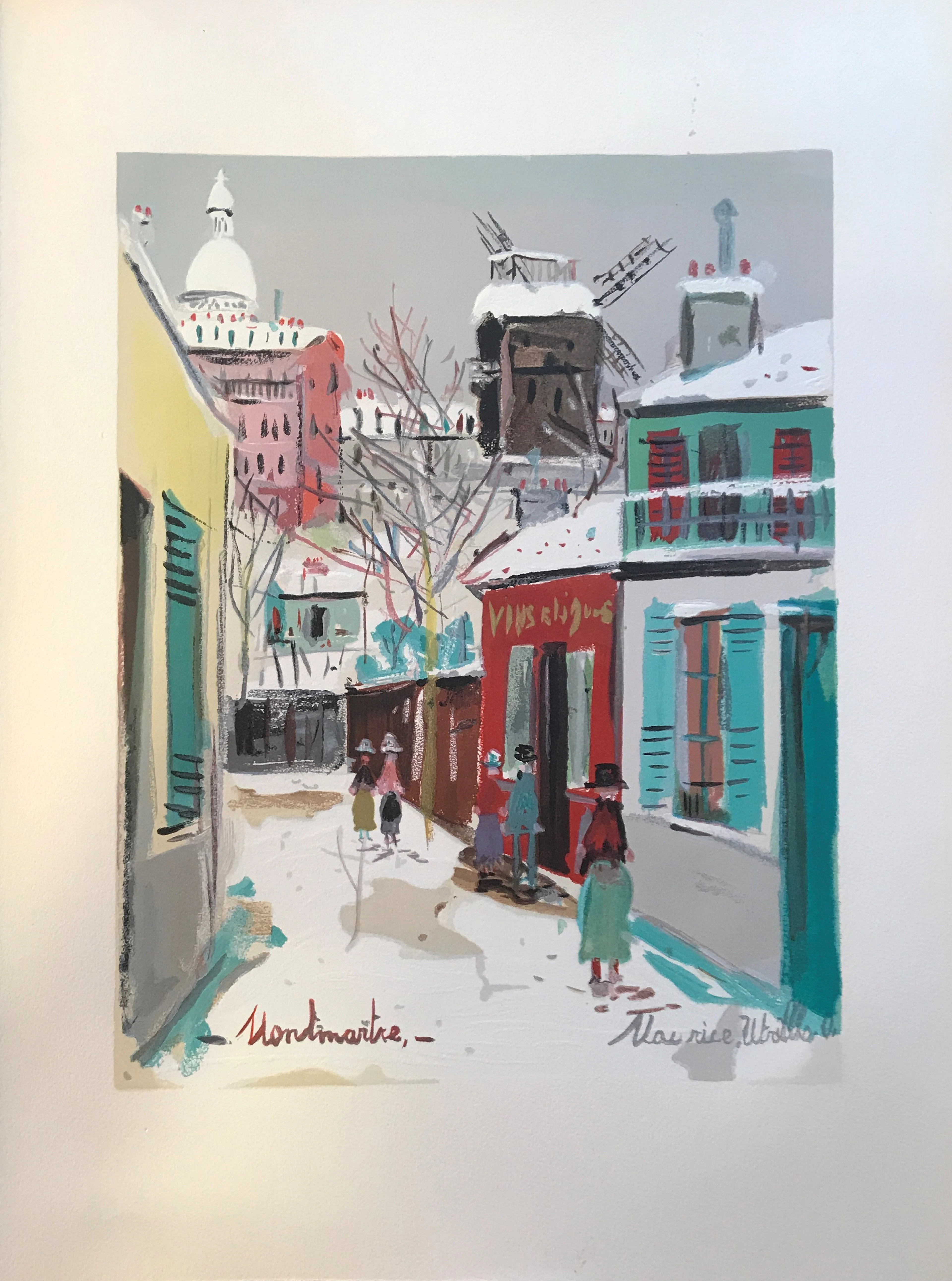 Maurice UTRILLO (d’après) - Montmartre, 1965 - Bois gravé signé dans la planche