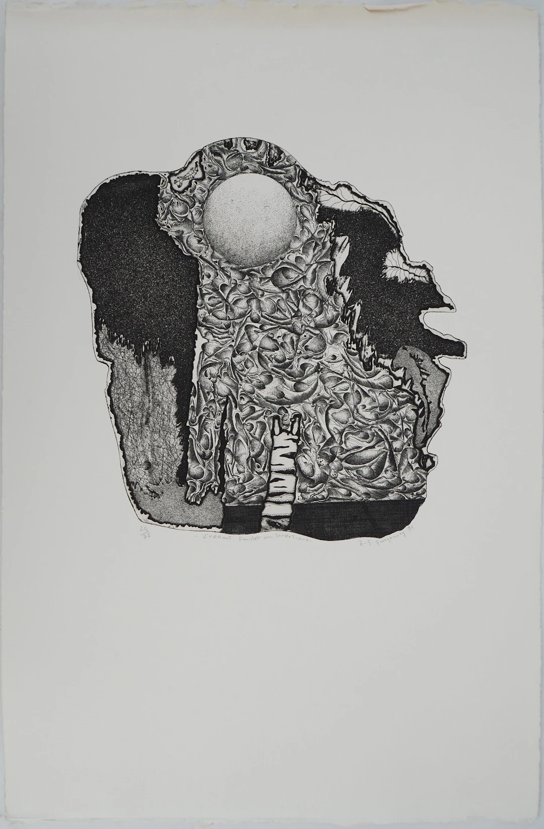 Jean-Gérard GWEZENNEG, L'errant : Feuillet aux sécrétions, 1994 -