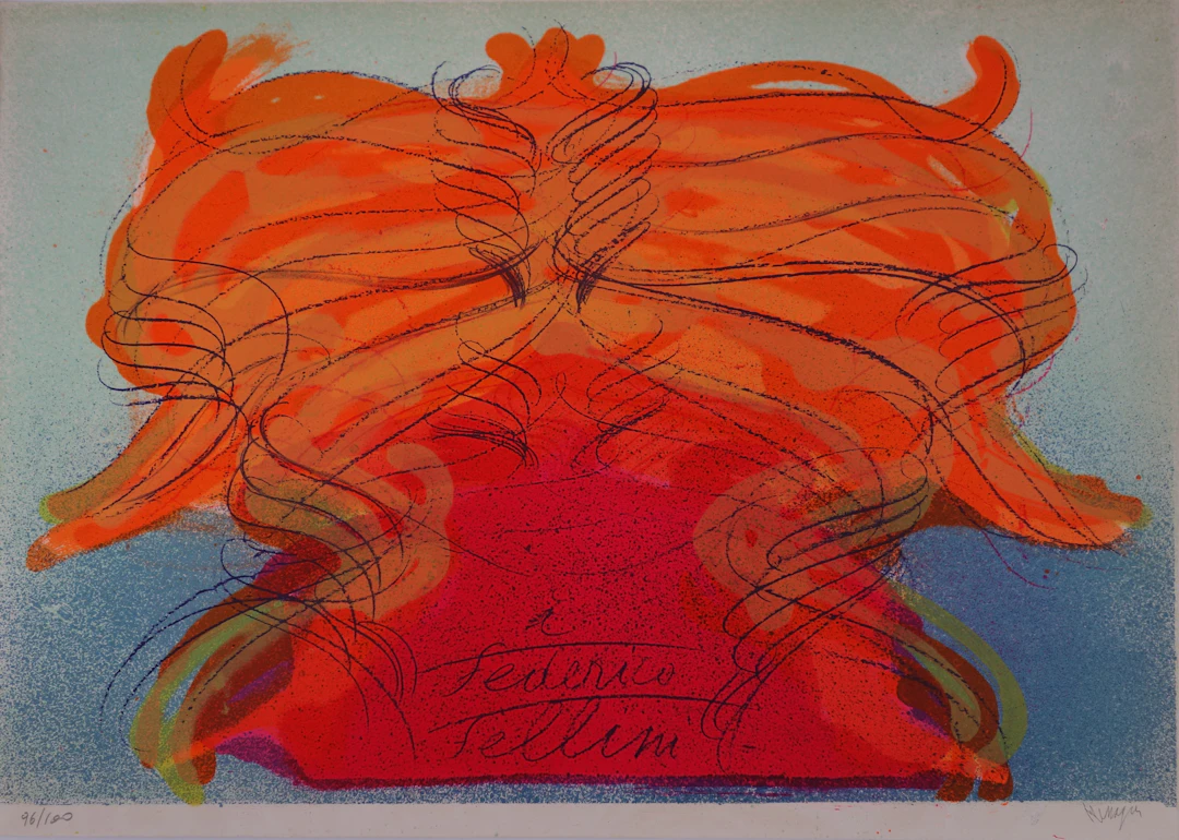 Jean MESSAGIER : Hommage à Federico Fellini - Lithographie signée au crayon
