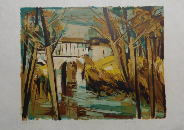 Gaston LARRIEU - Maison dans la forêt 3, 1970 - Lithographie originale signée