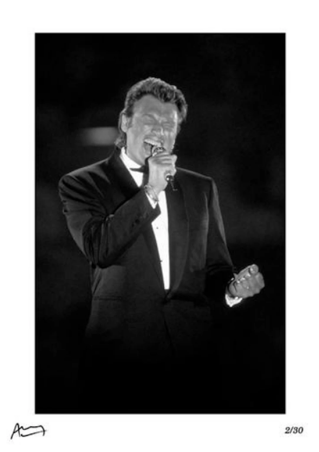 Francis APESTEGUY - Johnny Hallyday. Sur scène à Paris, 1991 - Photographie