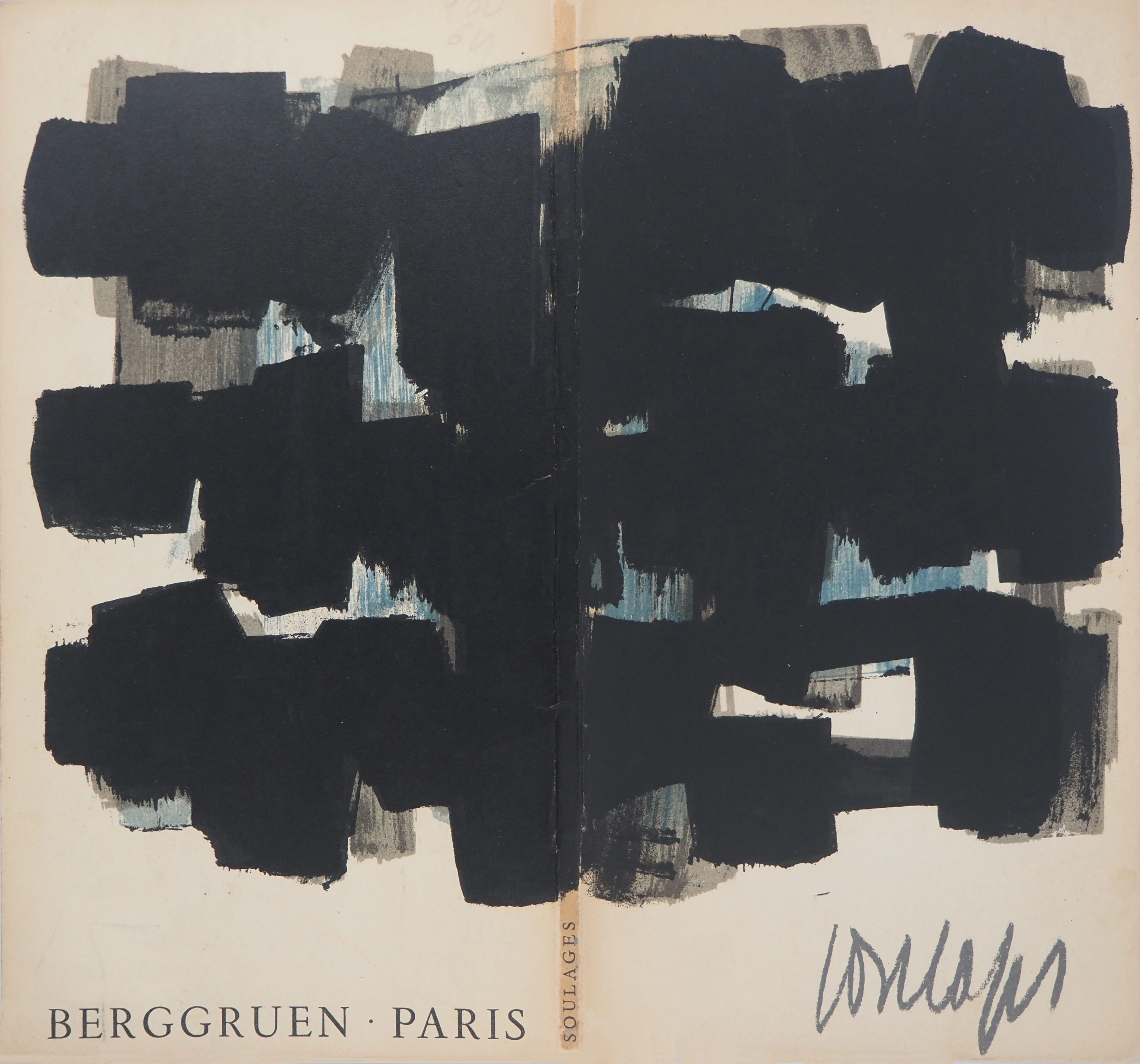 Pierre SOULAGES - Berggruen, 1957 - Lithographie signée, Mourlot