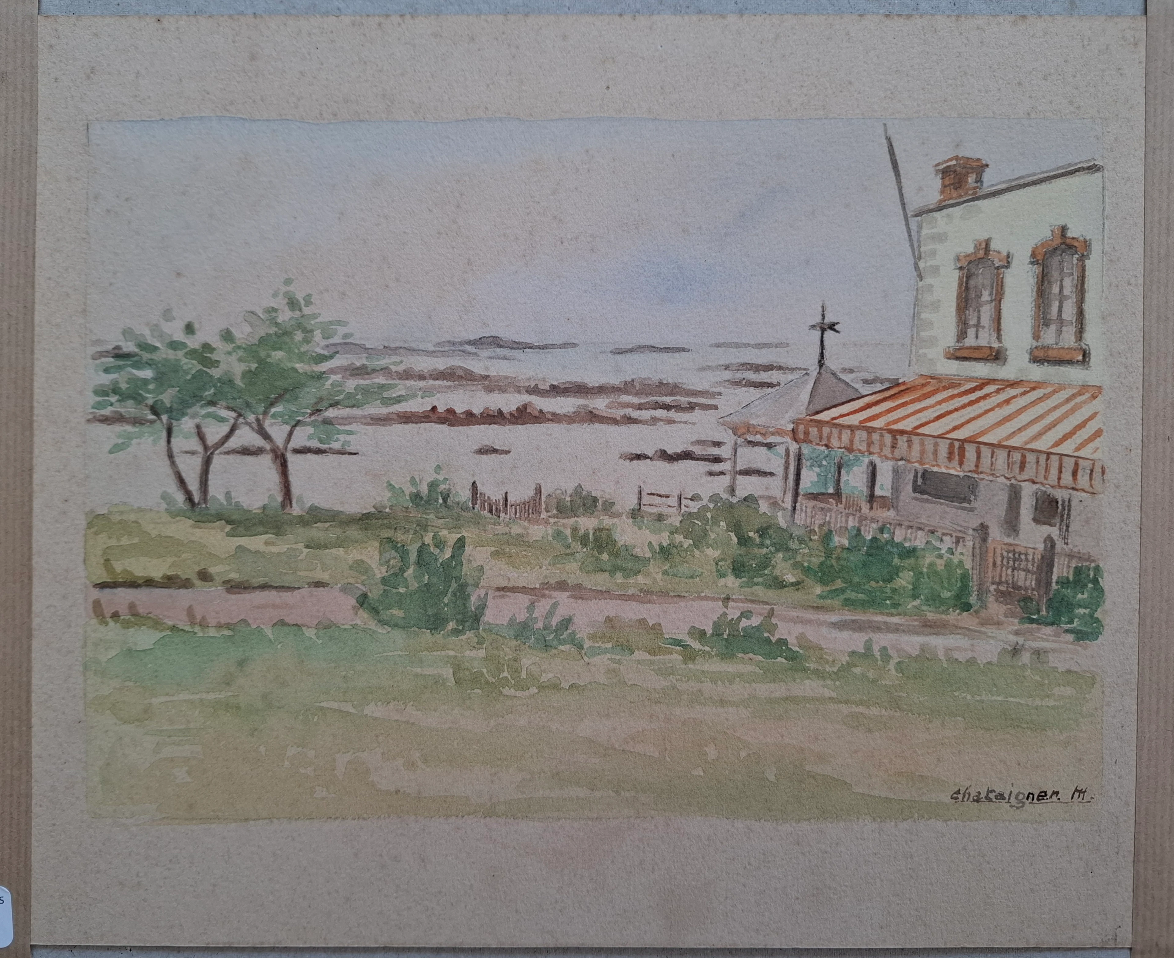 Maurice CHATAIGNIER - Chausey, Aquarelle déposée sur un carton